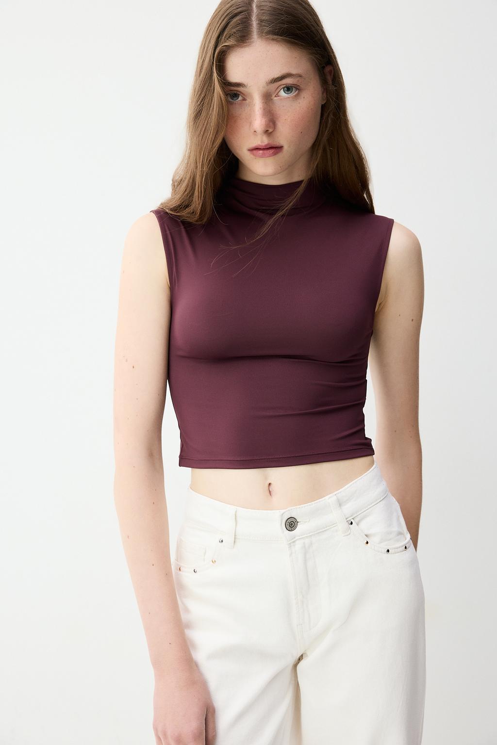 Polyamide T-shirt with high neck