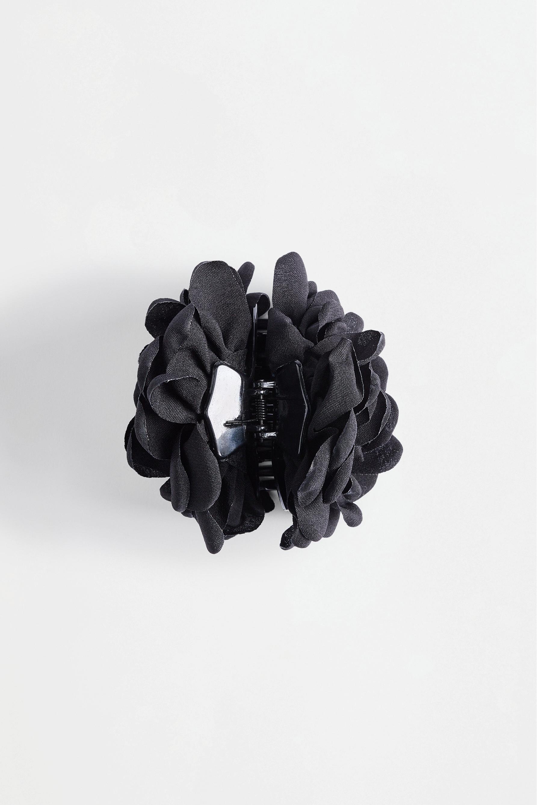 Flower hair clip — BLACK