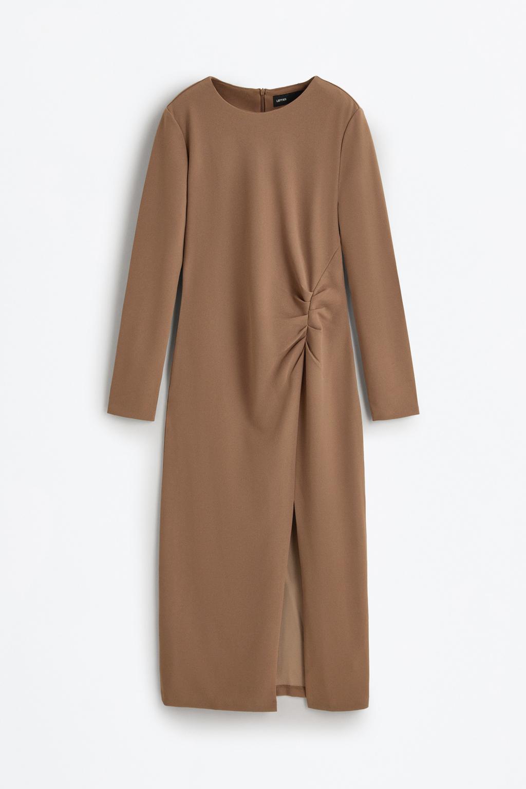 Vestido midi fruncido