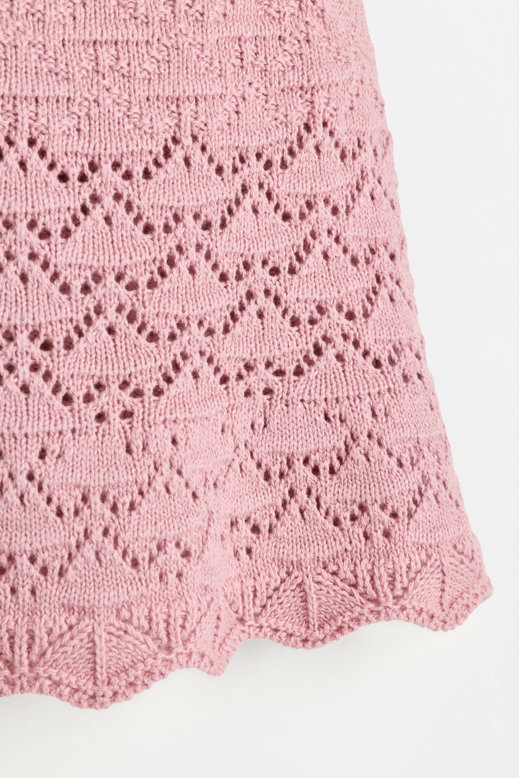 Crochet knit top — PALE PINK