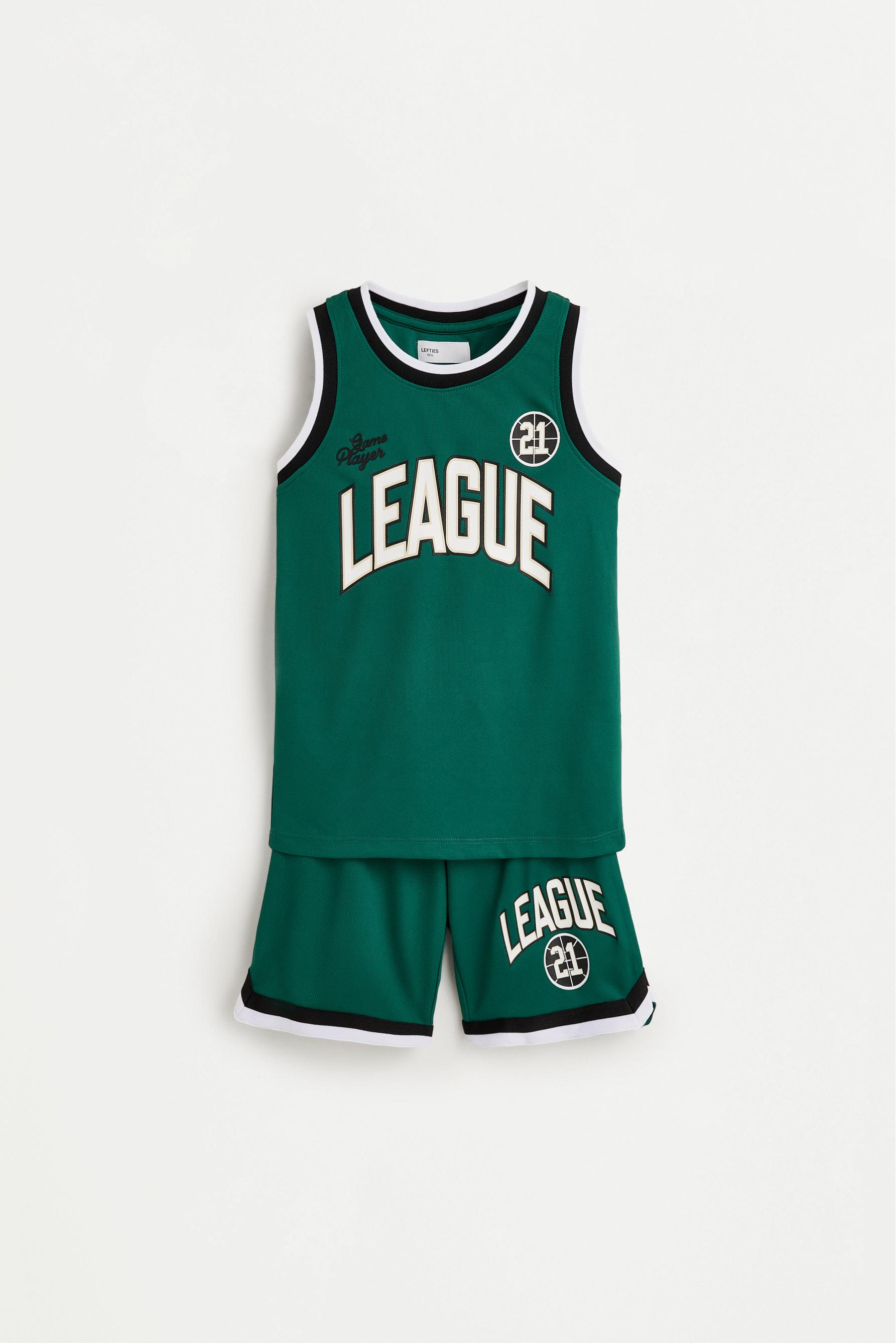 Basketball tank top and shorts set — GREEN