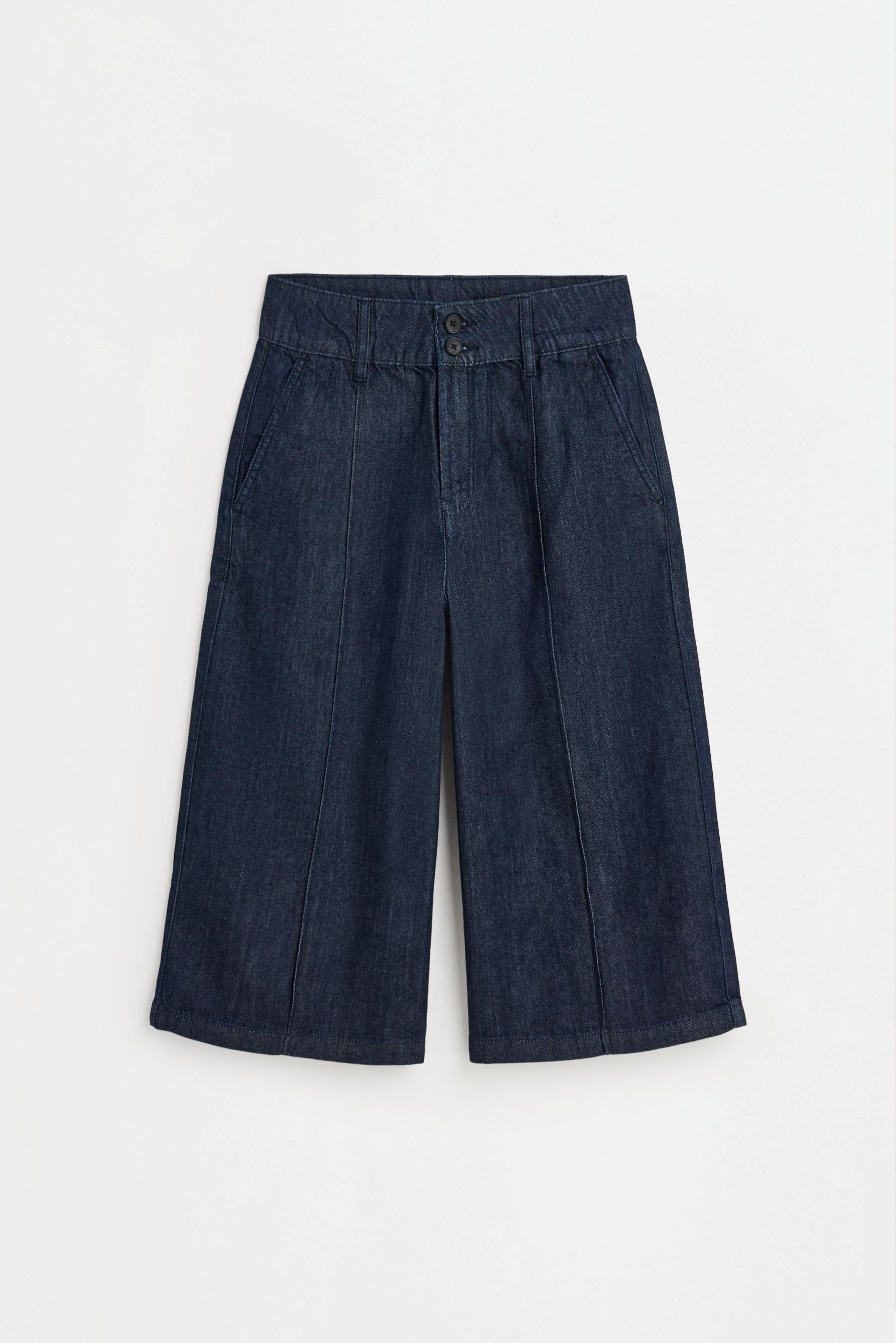 Denim culotte jorts — NAVY