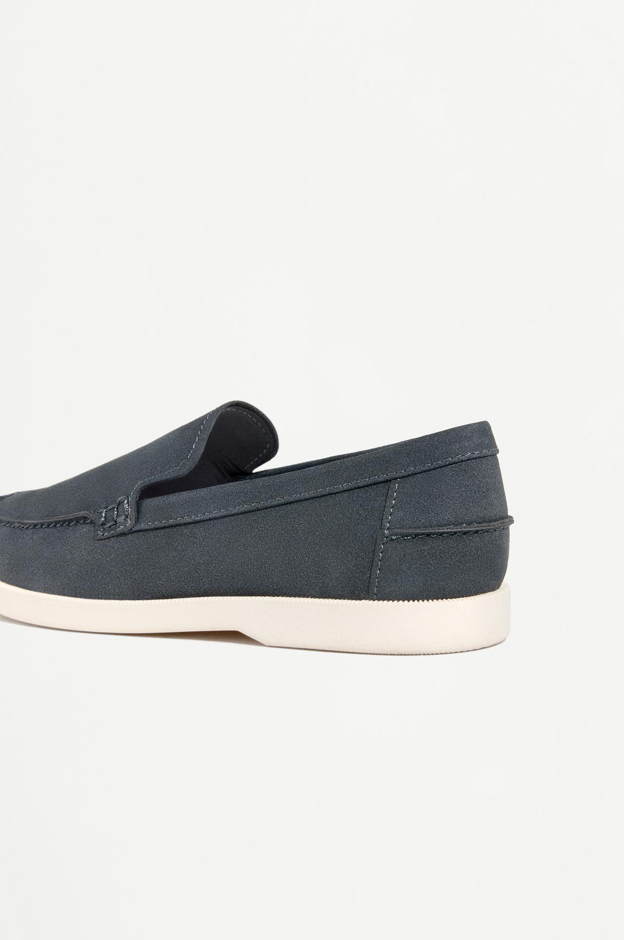 Faux suede loafers — BLUE