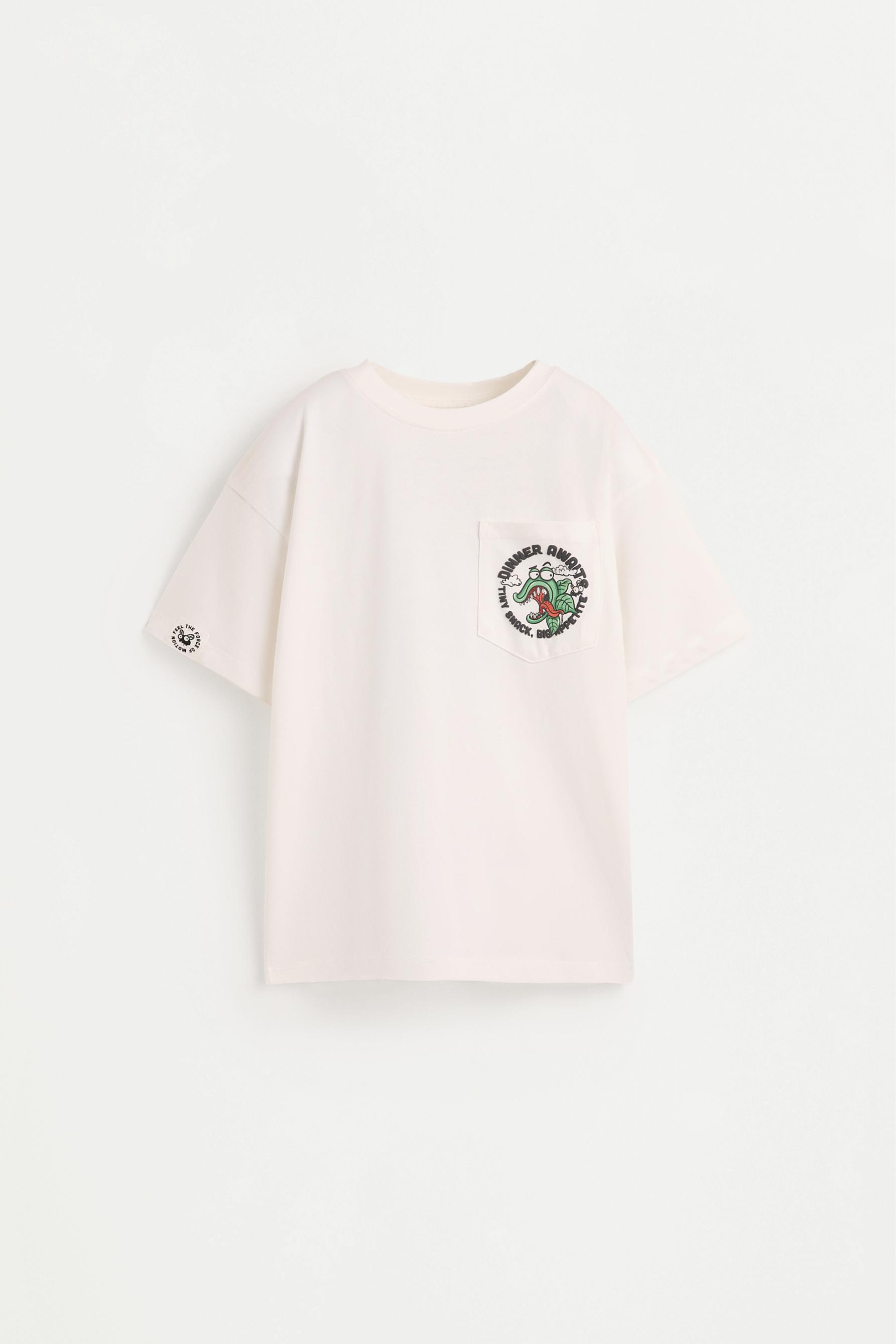 T-shirt with pocket and back maxi print — OFF WHITE