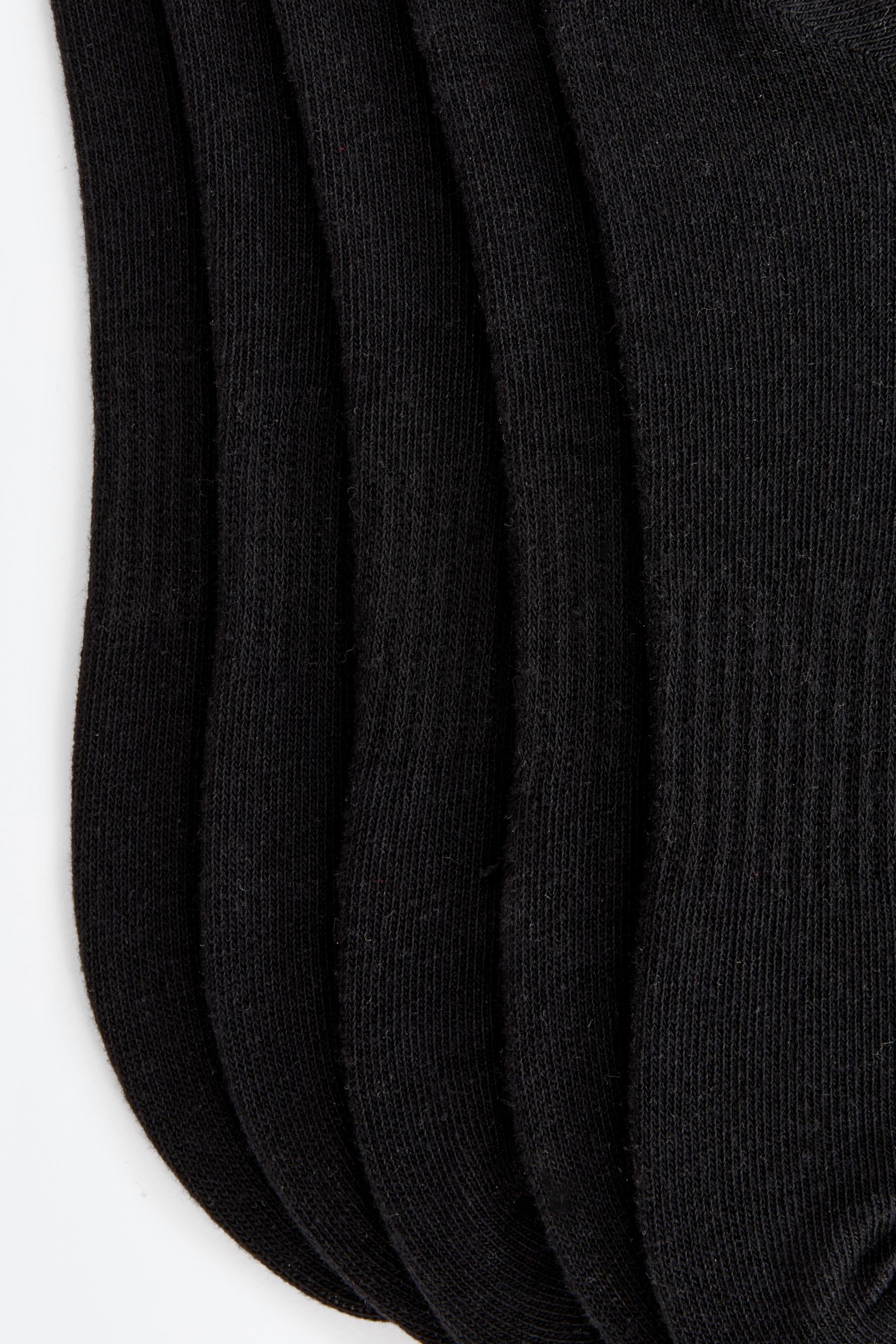 Long ribbed sports socks (Pack 5) — BLACK