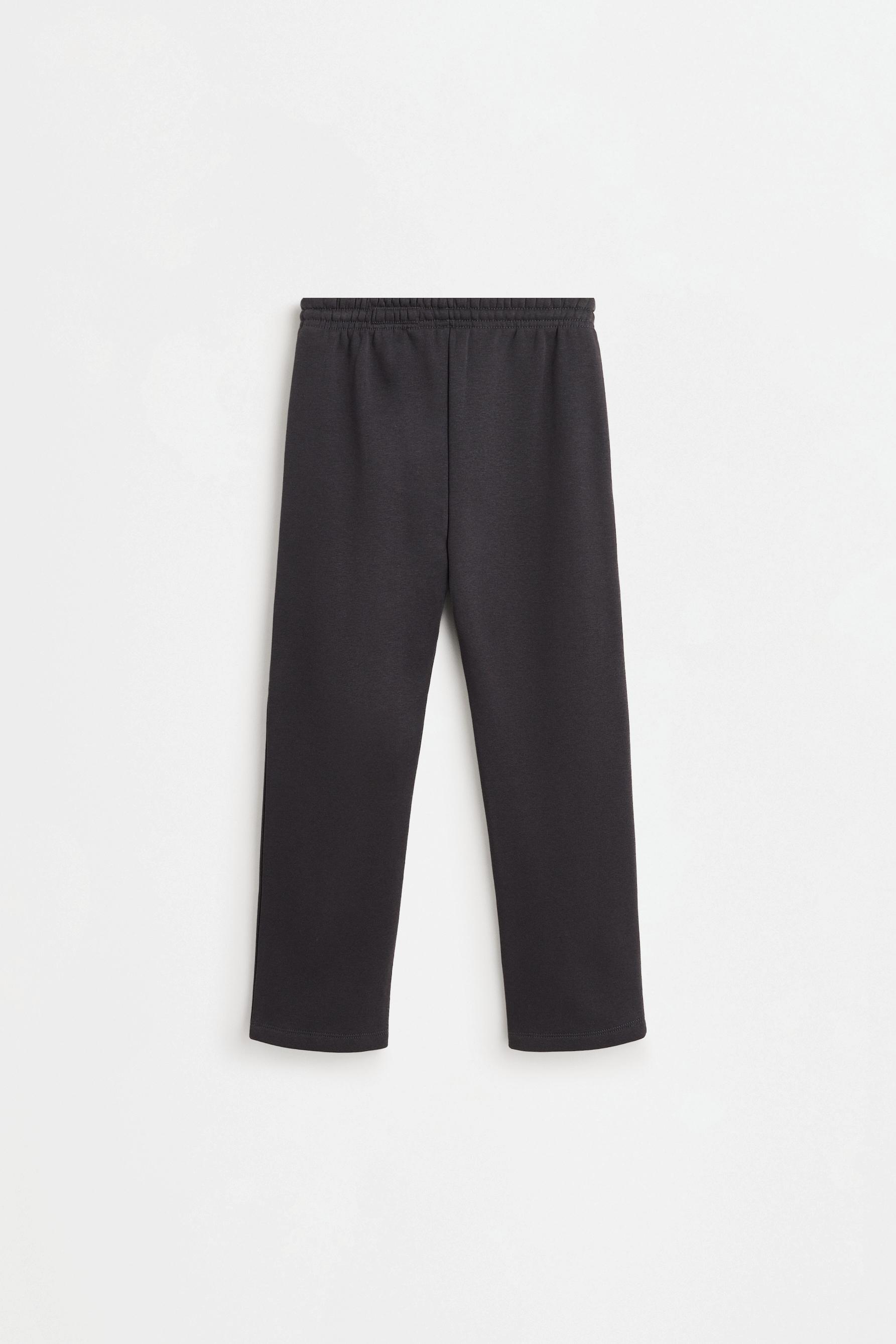 Straight-leg plush trousers — ANTHRACITE GREY