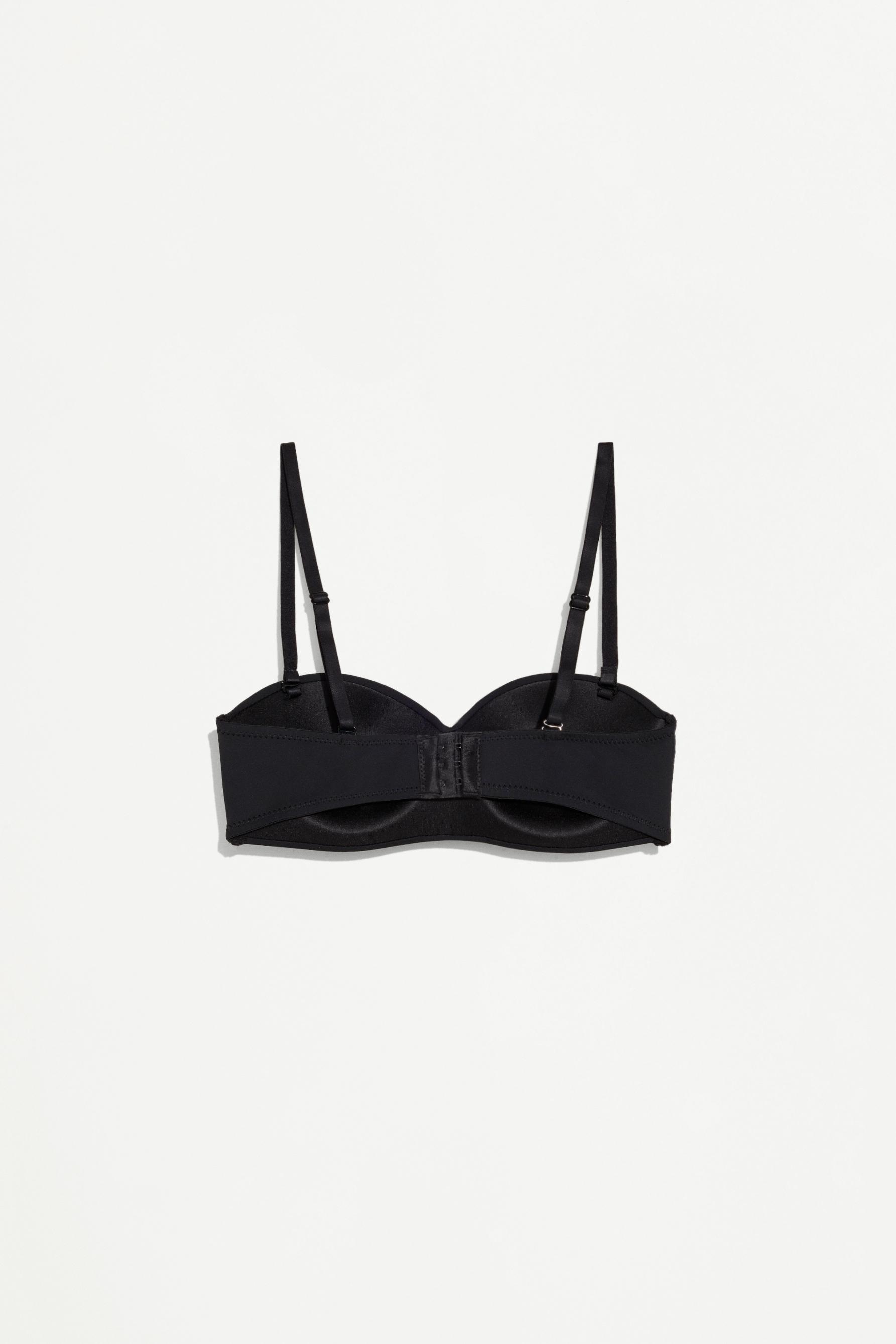 Pre-shaped bandeau bra — BLACK
