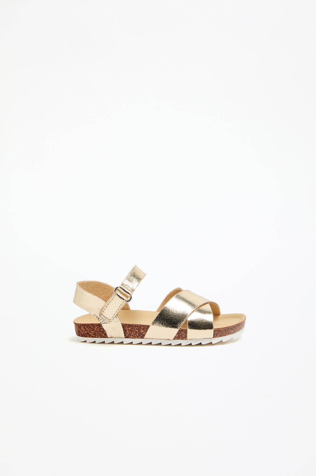 Metallic comfort sandals