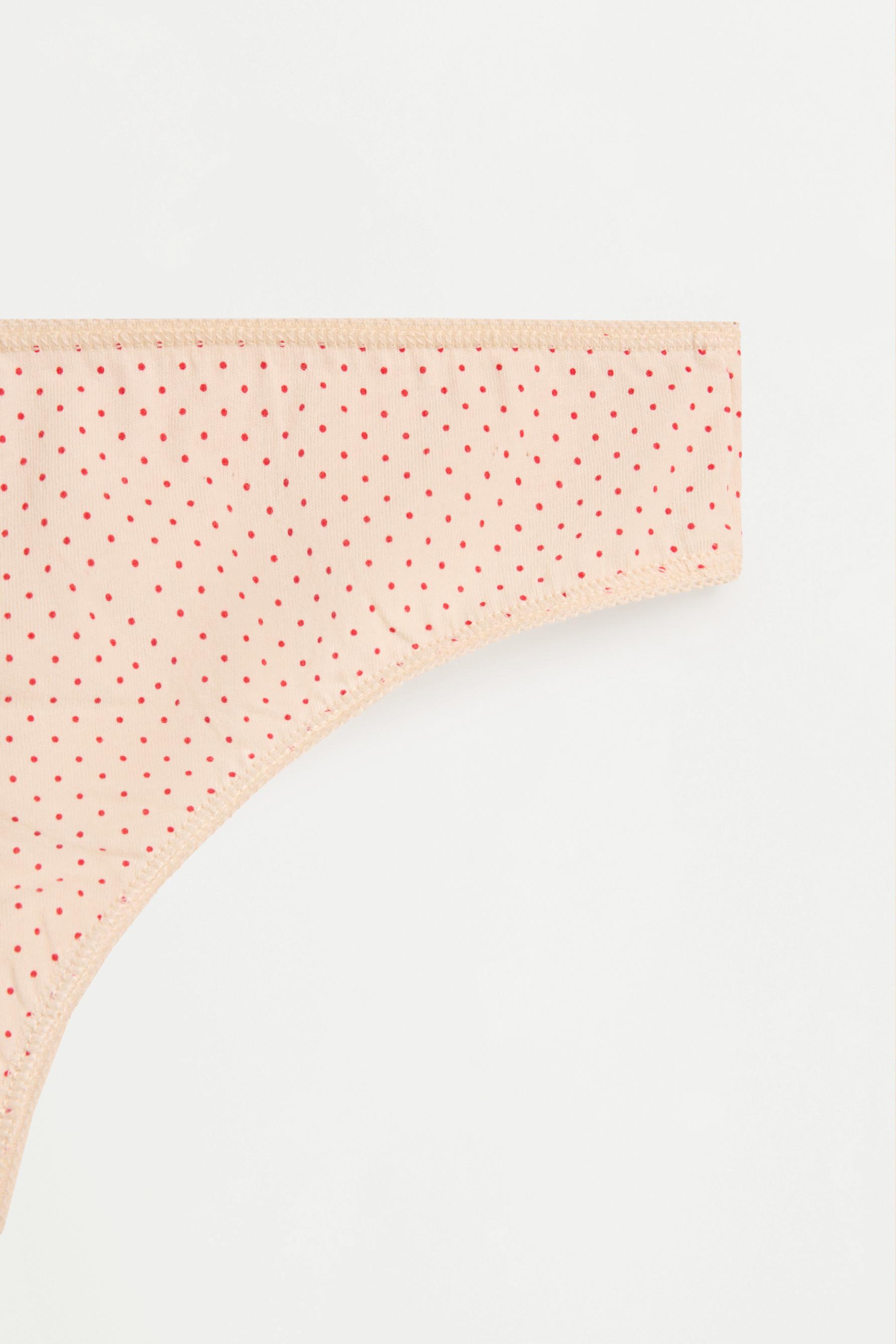 100% Cotton Thongs (3-Pack) — ECRU/YELLOW