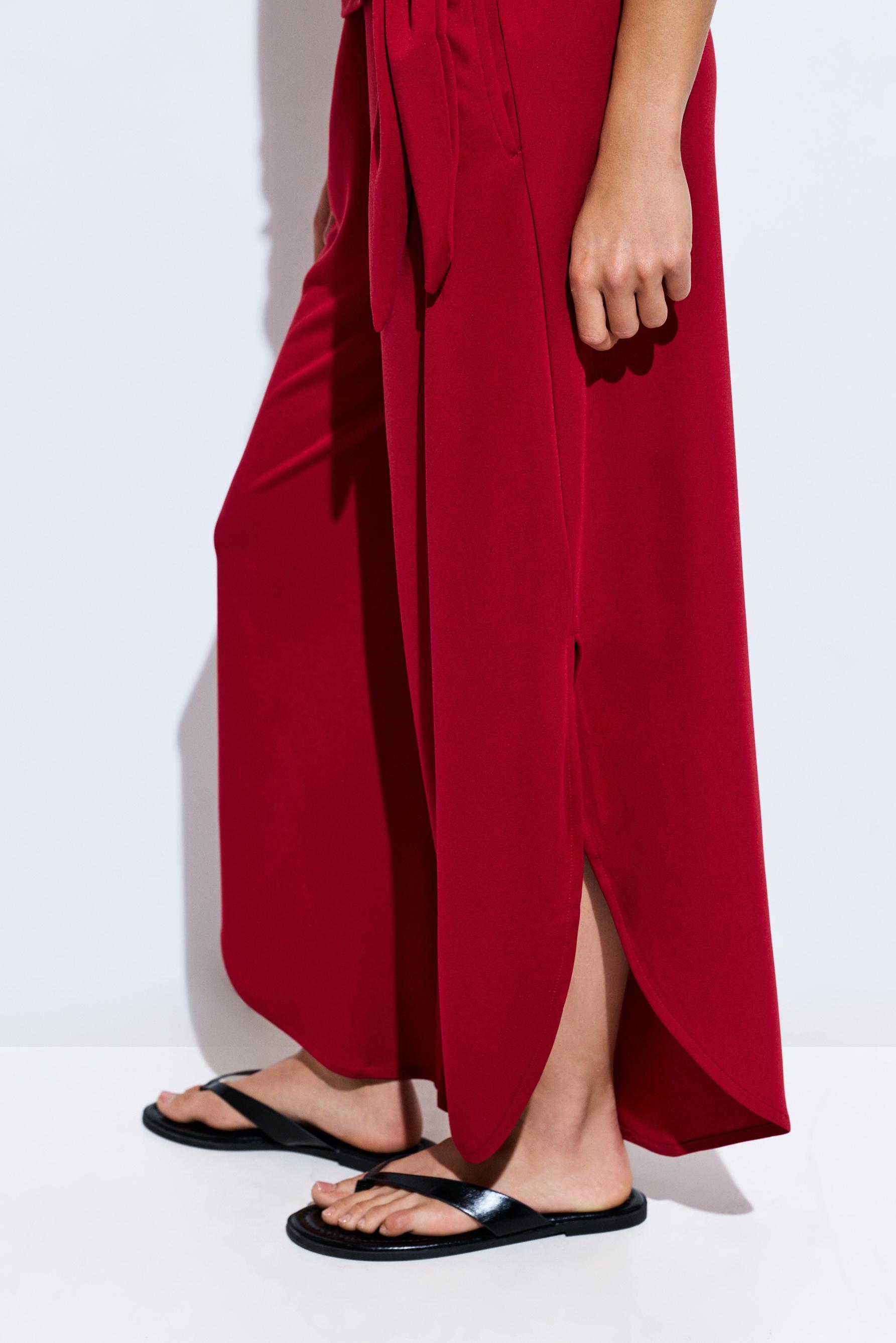 Split detail culottes — RED