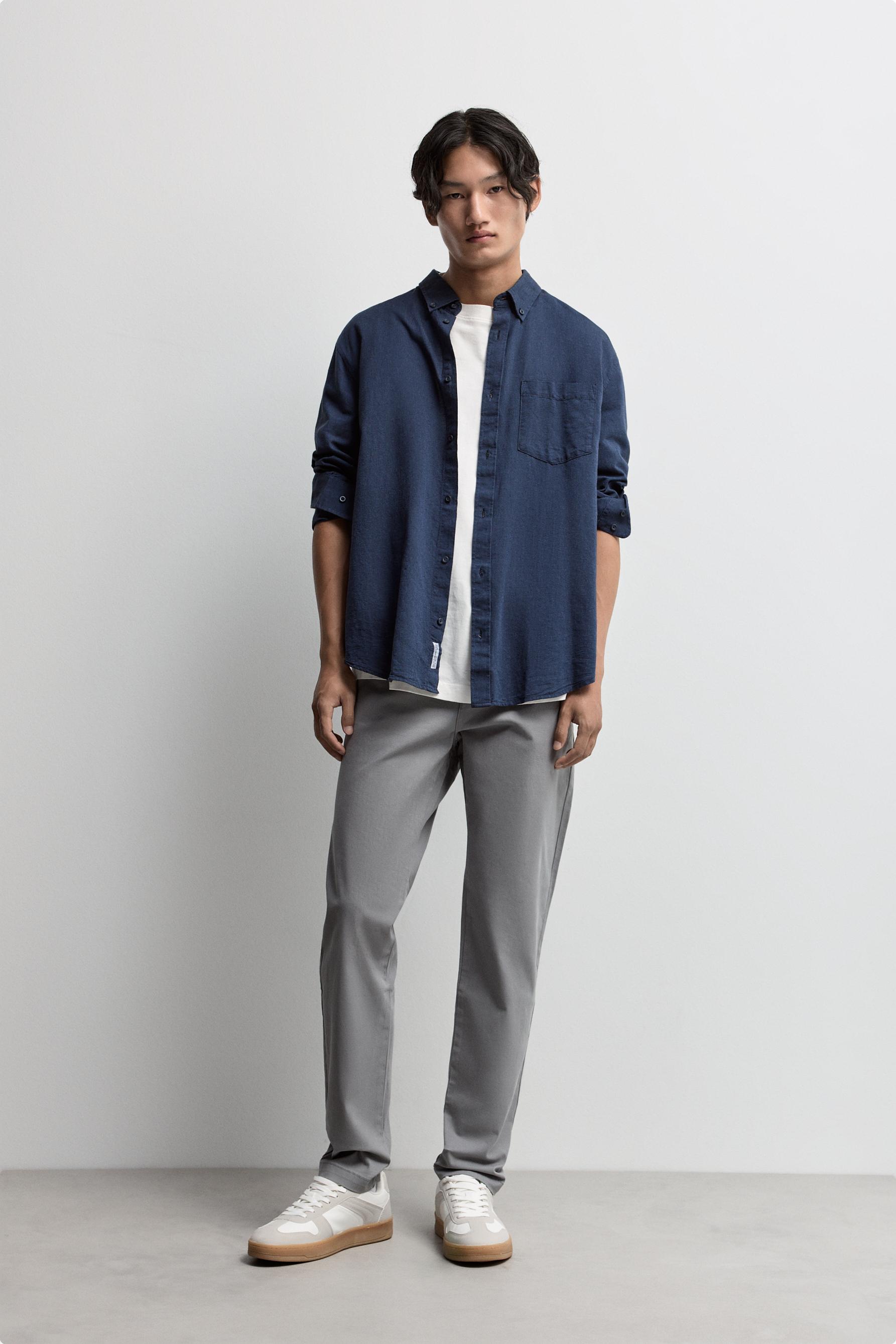 Skinny fit chino trousers — GREY