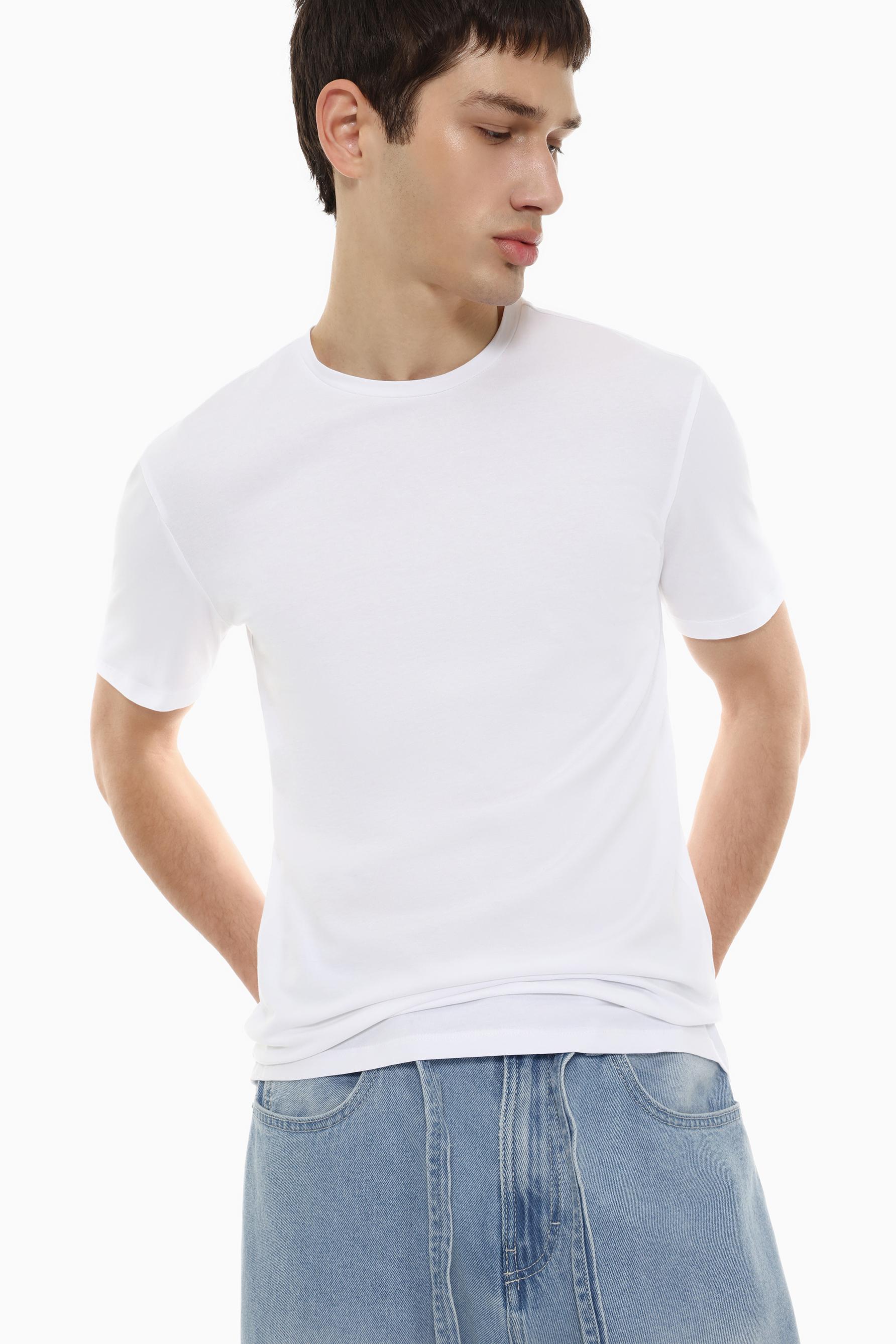 Soft slim fit T-shirt — WHITE