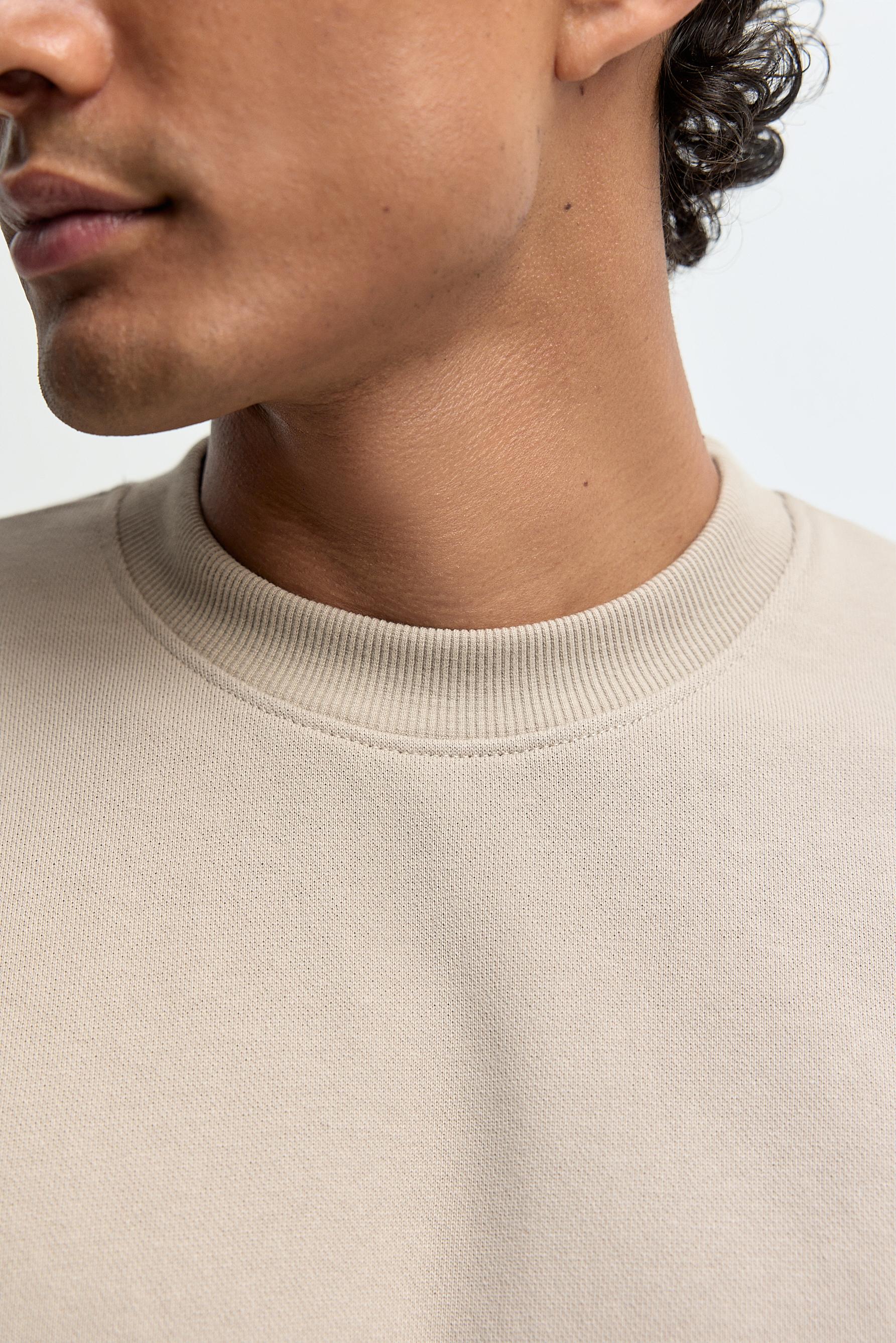 Short sleeve sweatshirt — PALE SAND