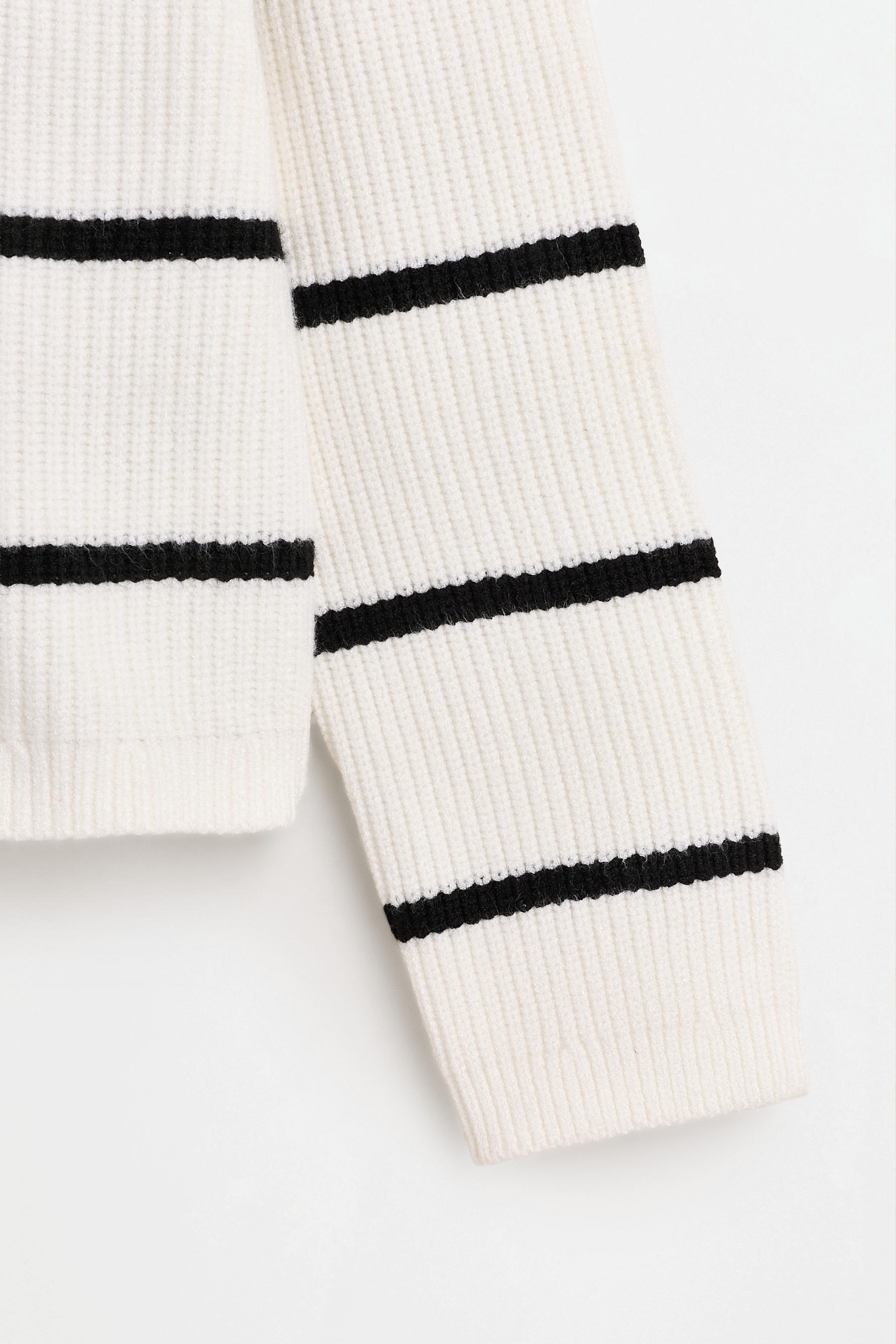 Knit cardigan — BLACK/WHITE