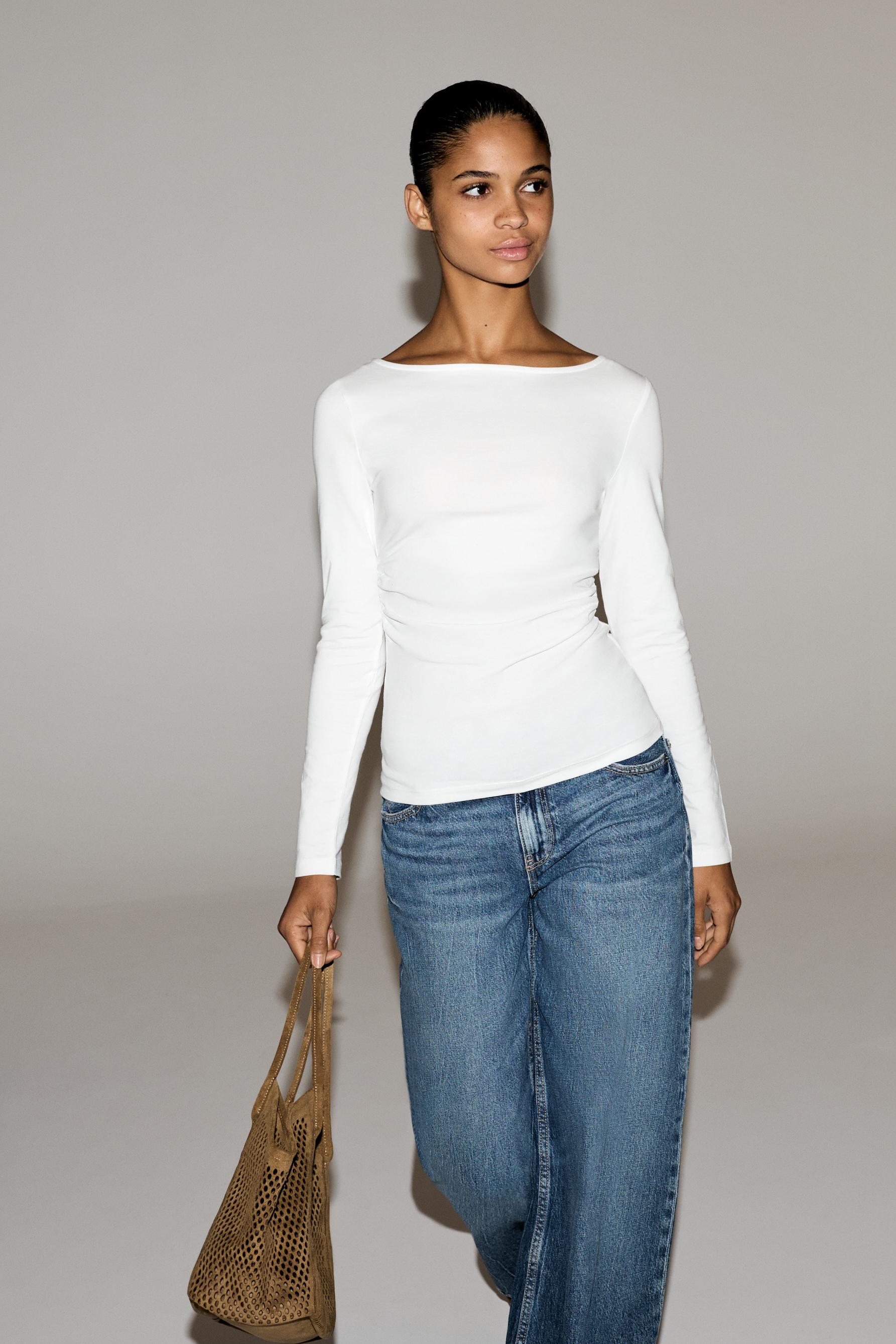Ruched T-shirt — OFF WHITE