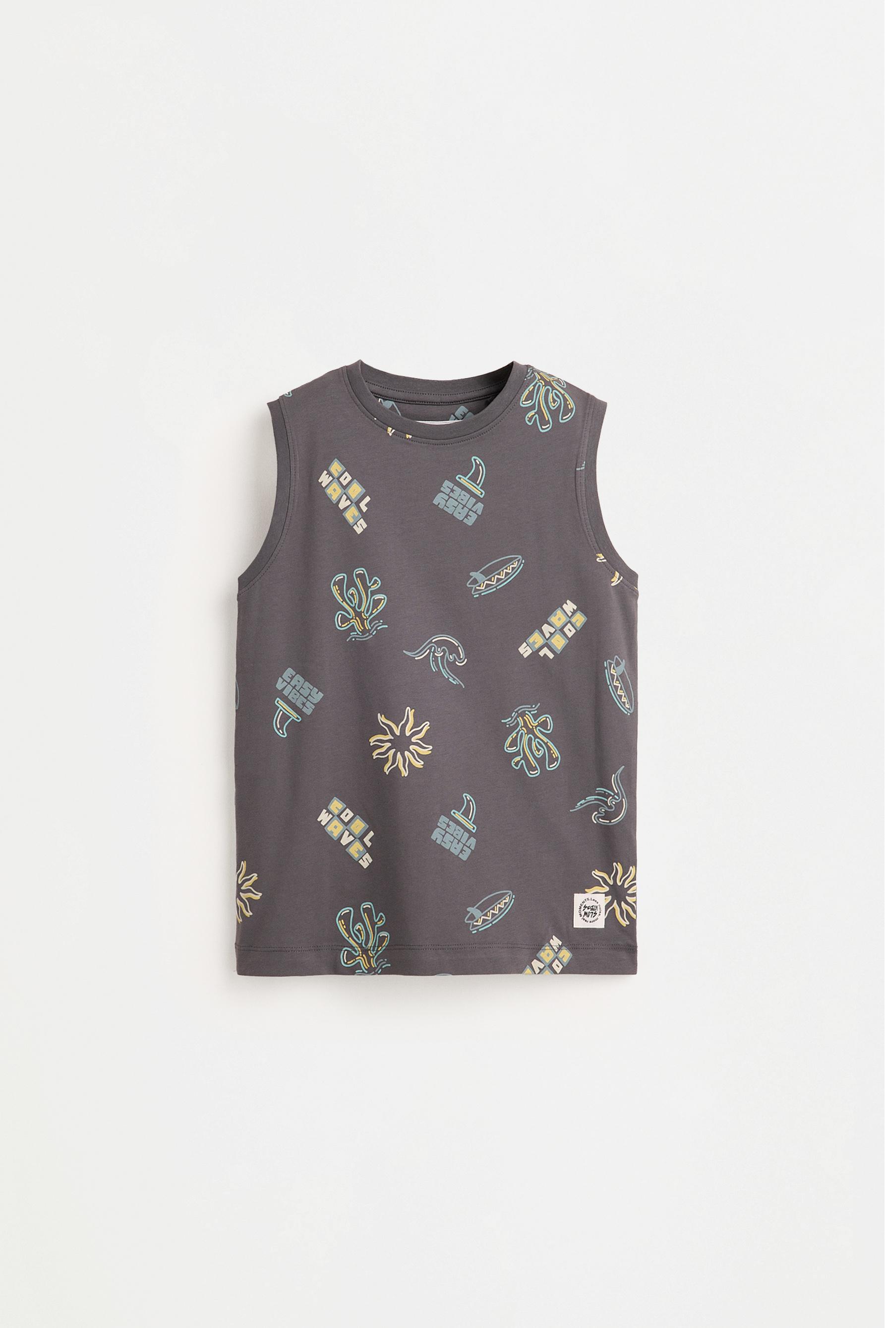 Pack of 2 assorted sleeveless T-shirts — CEMENT