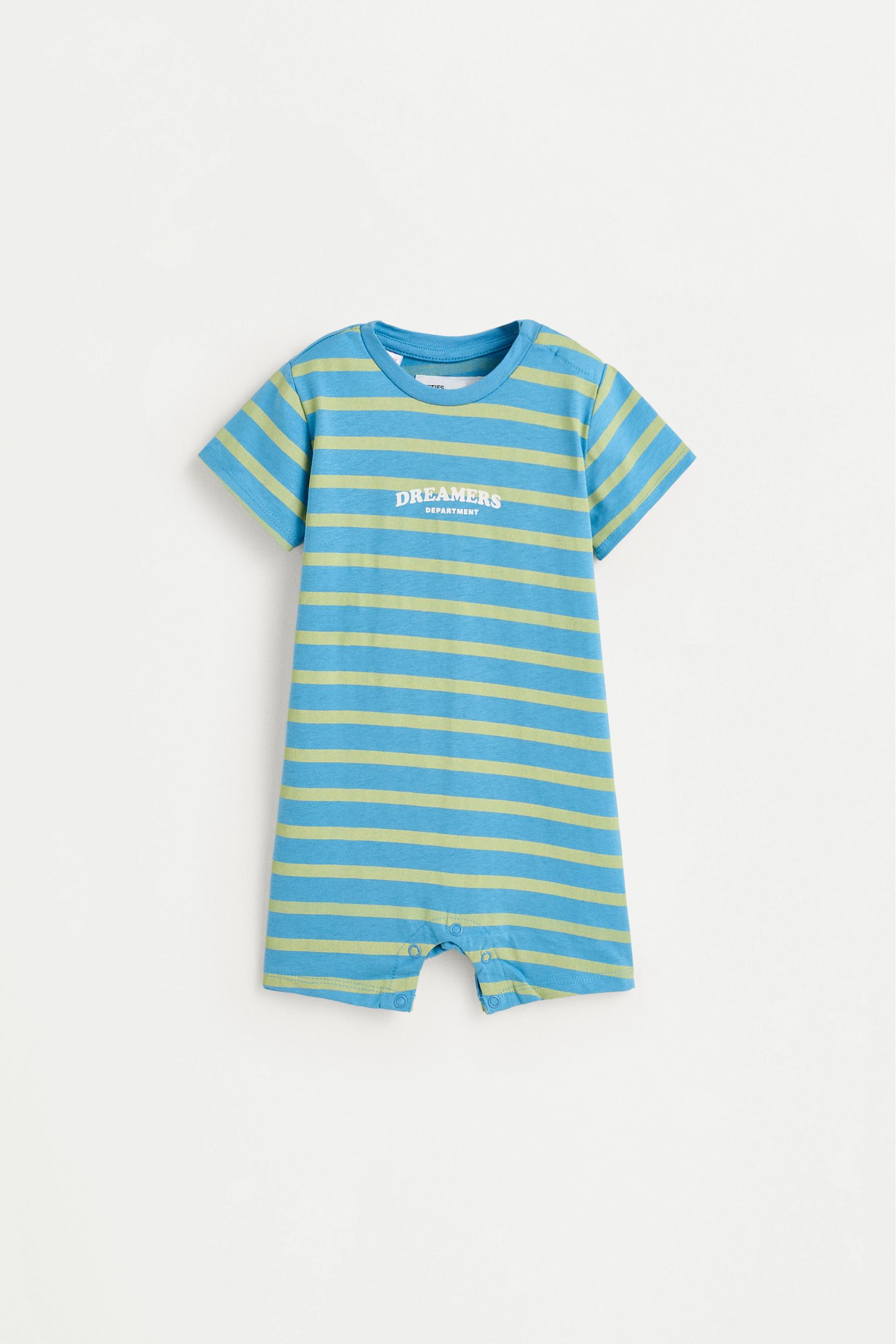 All-over printed short sleepsuit — FADED BLUE