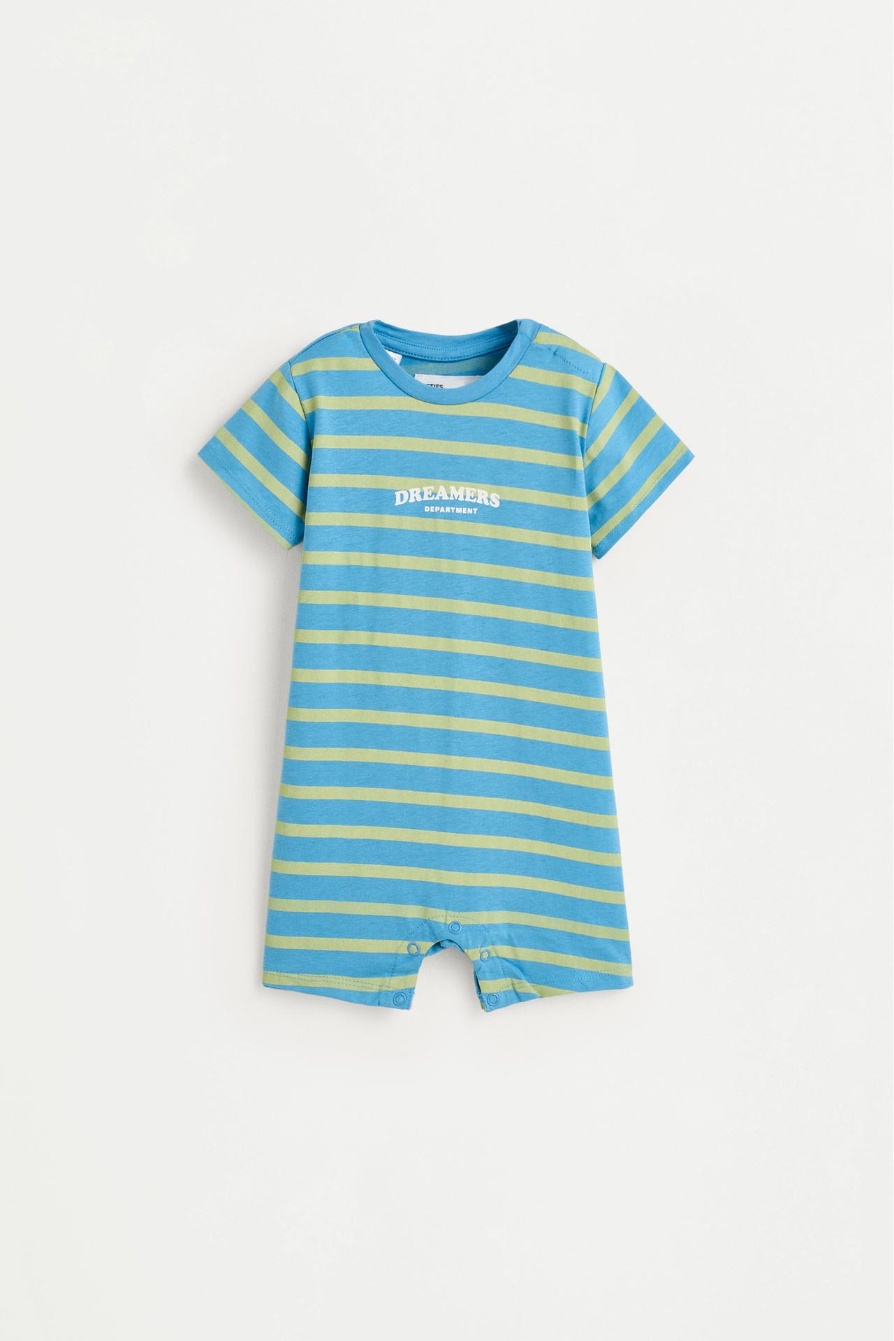 All-over printed short sleepsuit — FADED BLUE