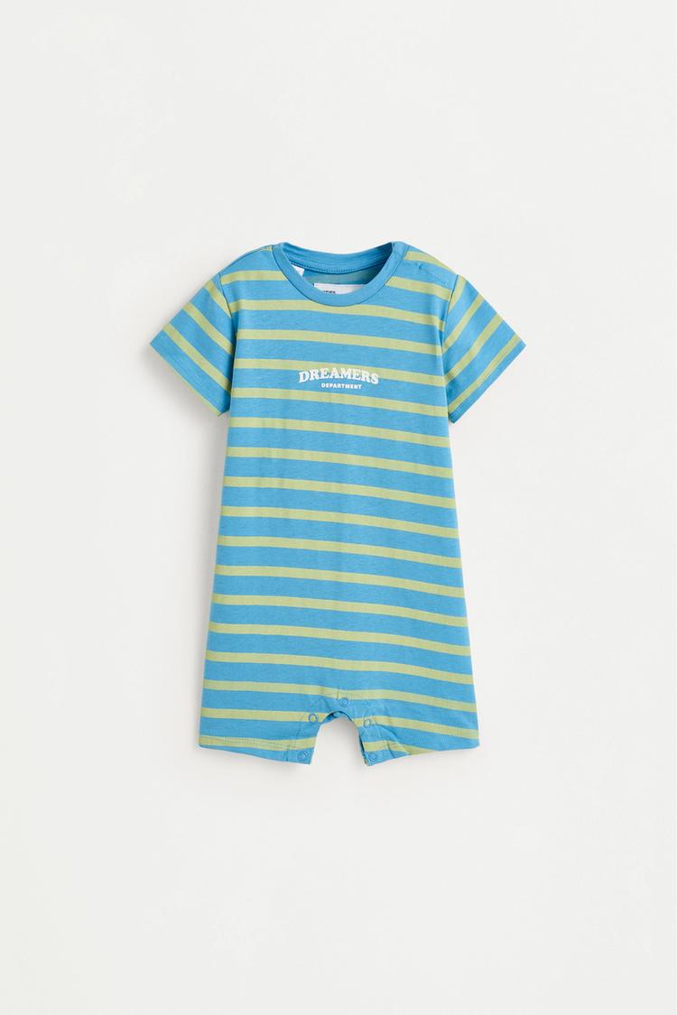 All-over printed short sleepsuit — FADED BLUE