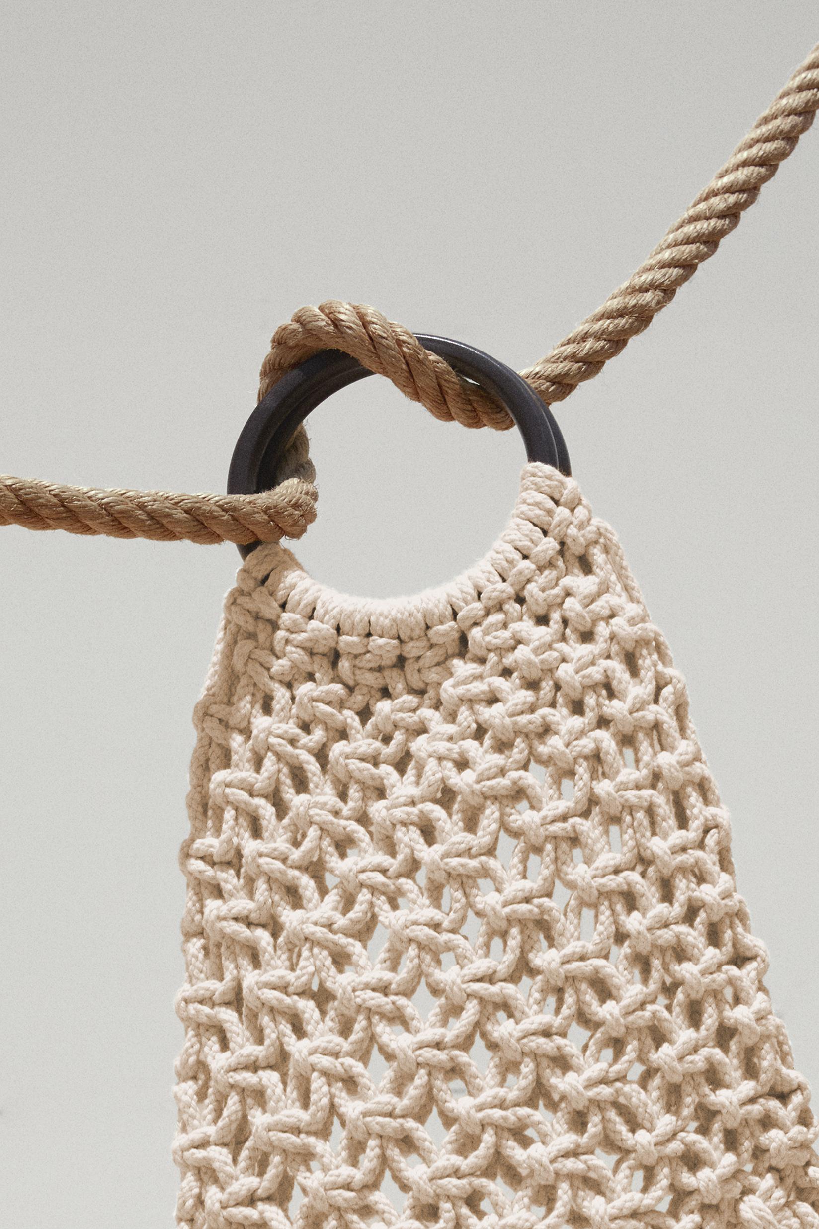 Macramé handbag — ECRU