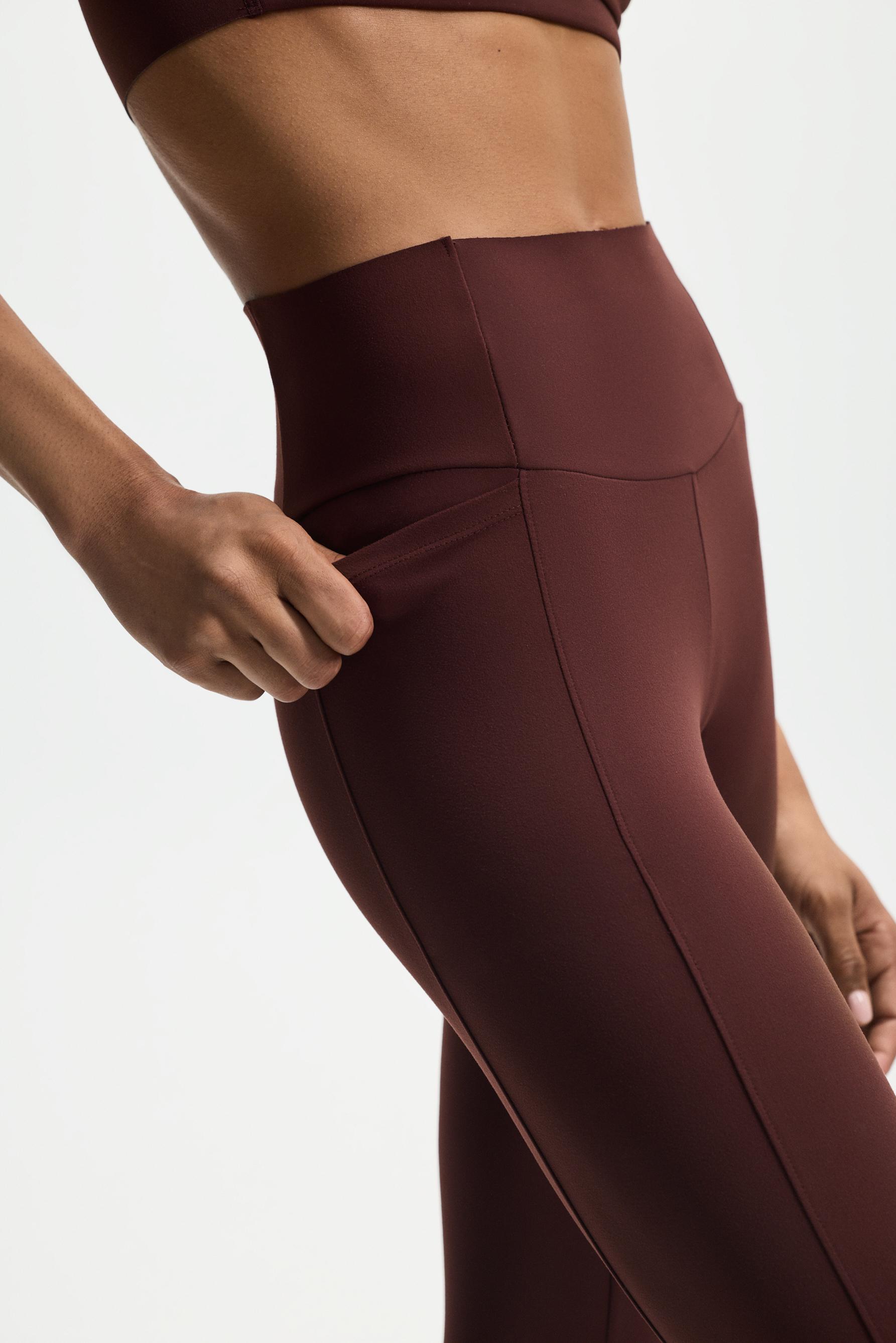Shaping effect sports leggings — WINE
