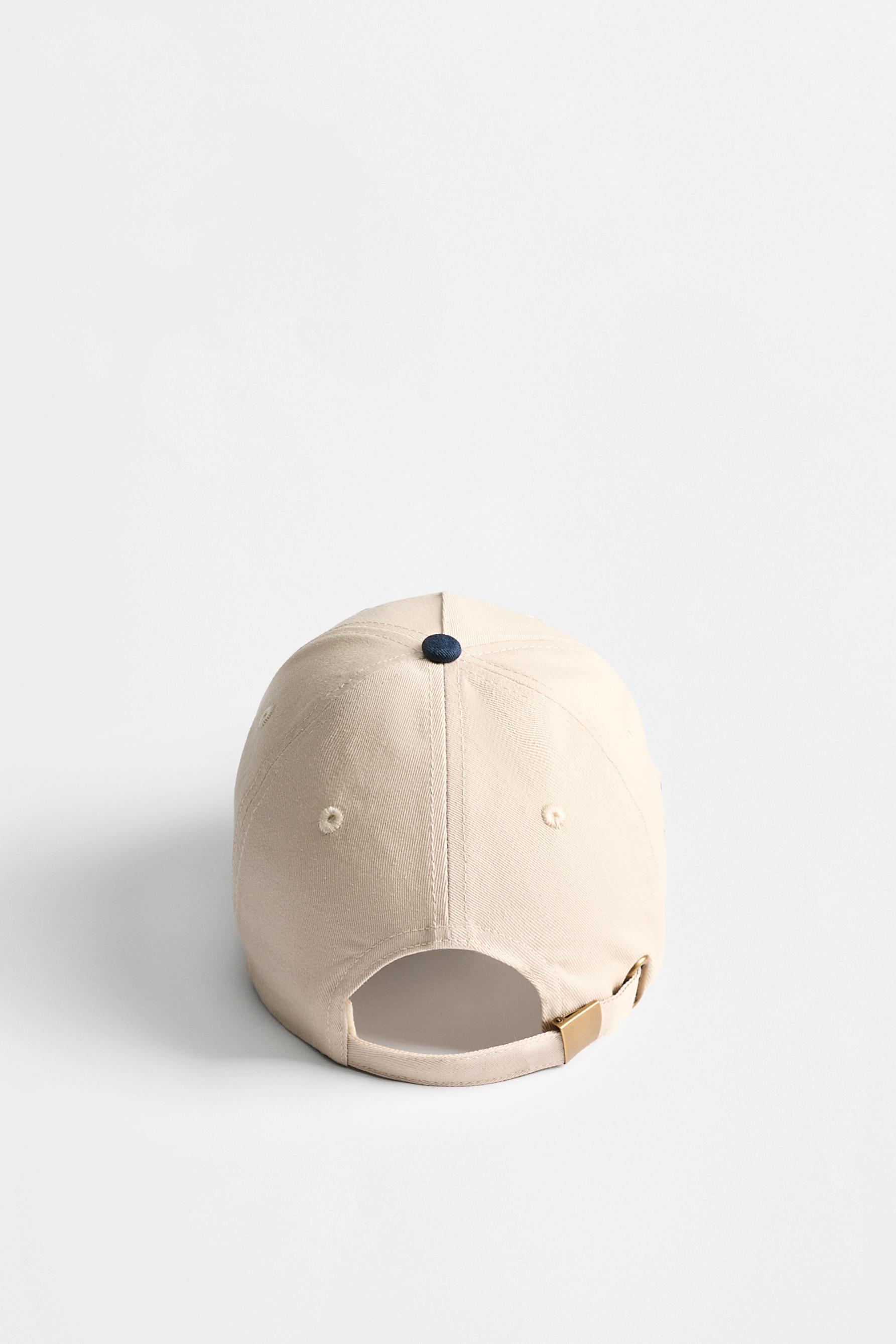 Embroidered slogan cap — MEDIUM ECRU