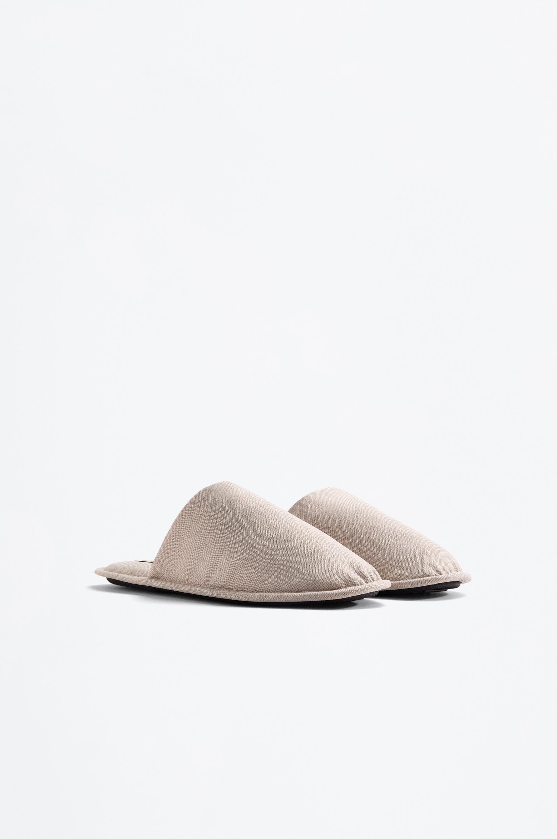 Fabric house slippers — BEIGE