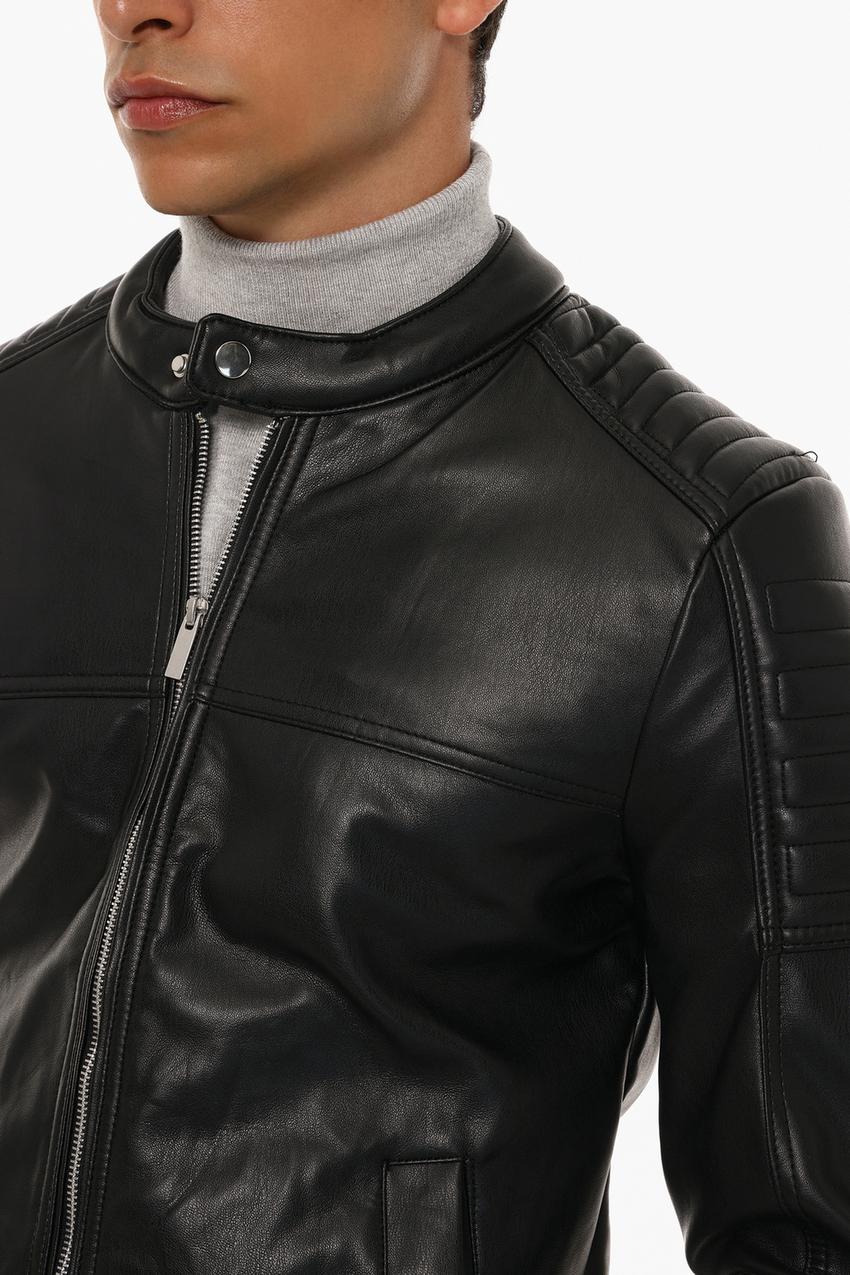 Chaqueta Cuero Hombre Lefties Chaqueta Vaquera Chamarra Negra