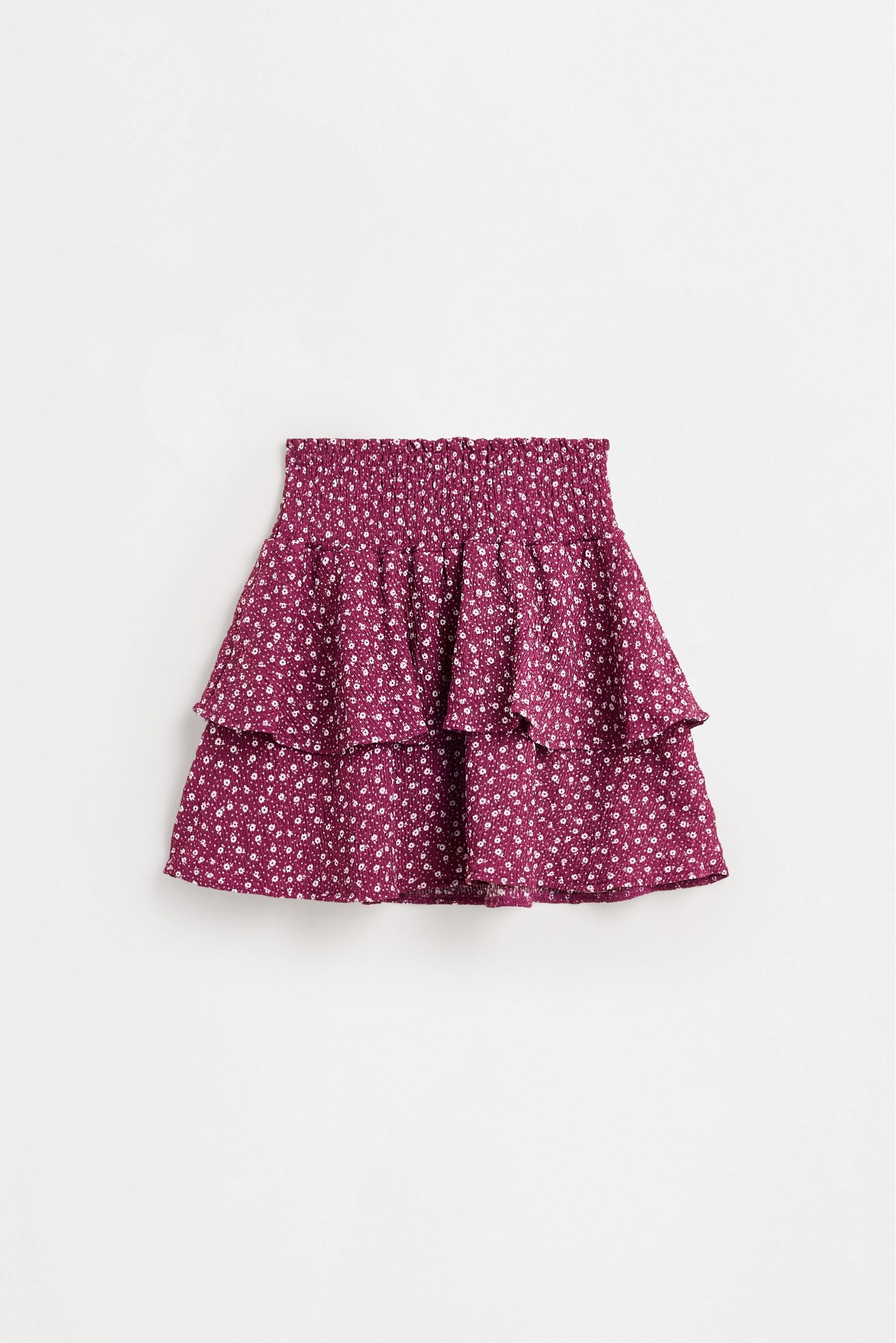 Ruffled crepe skirt — PURPLE