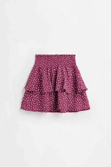 Ruffled crepe skirt — PURPLE 2
