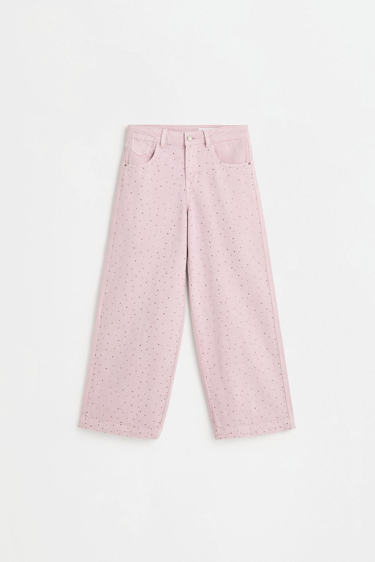 Wide-leg jeans with rhinestones — MAUVE