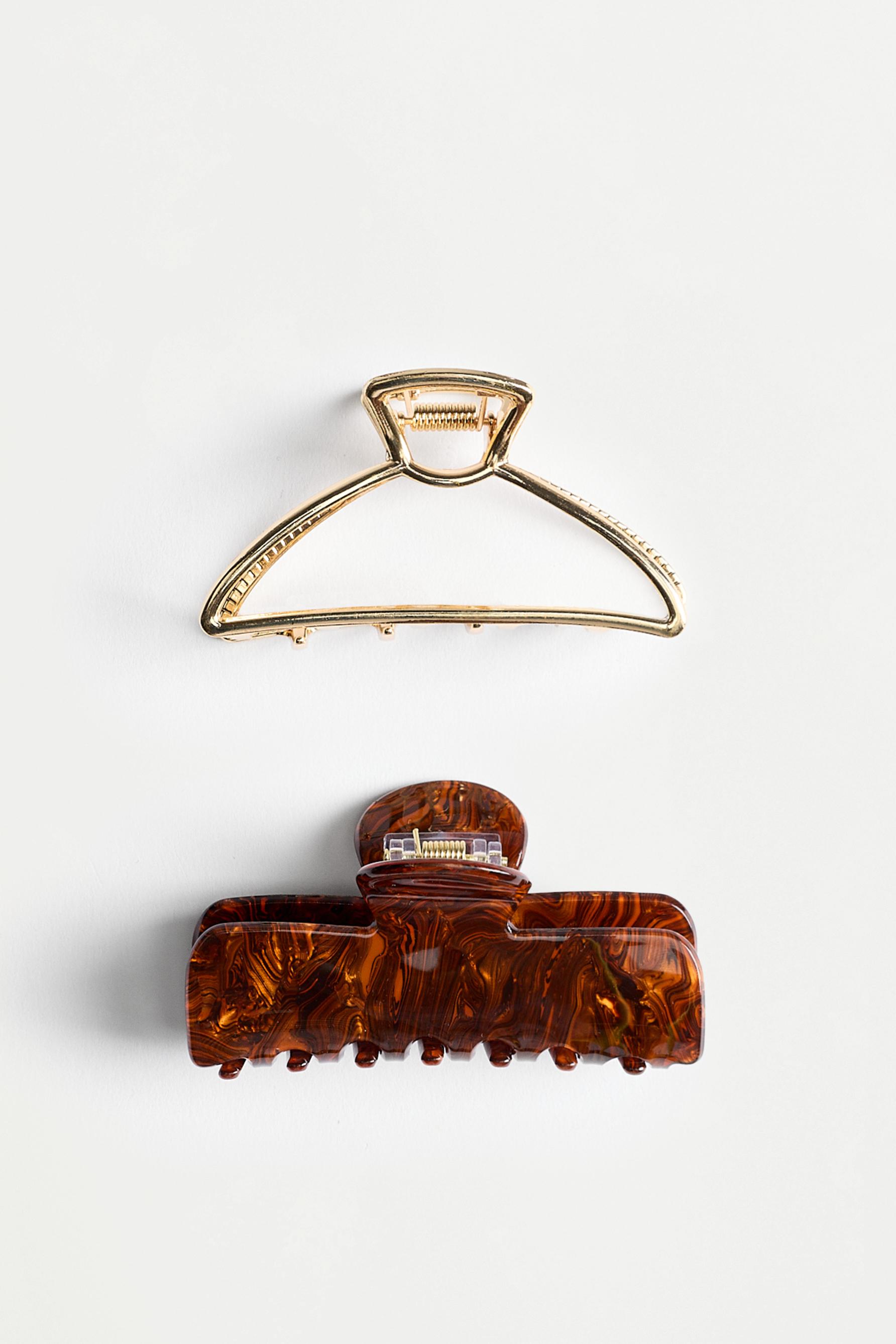 Contrast Hair Clips (2-Pack) — TORTOISESHELL