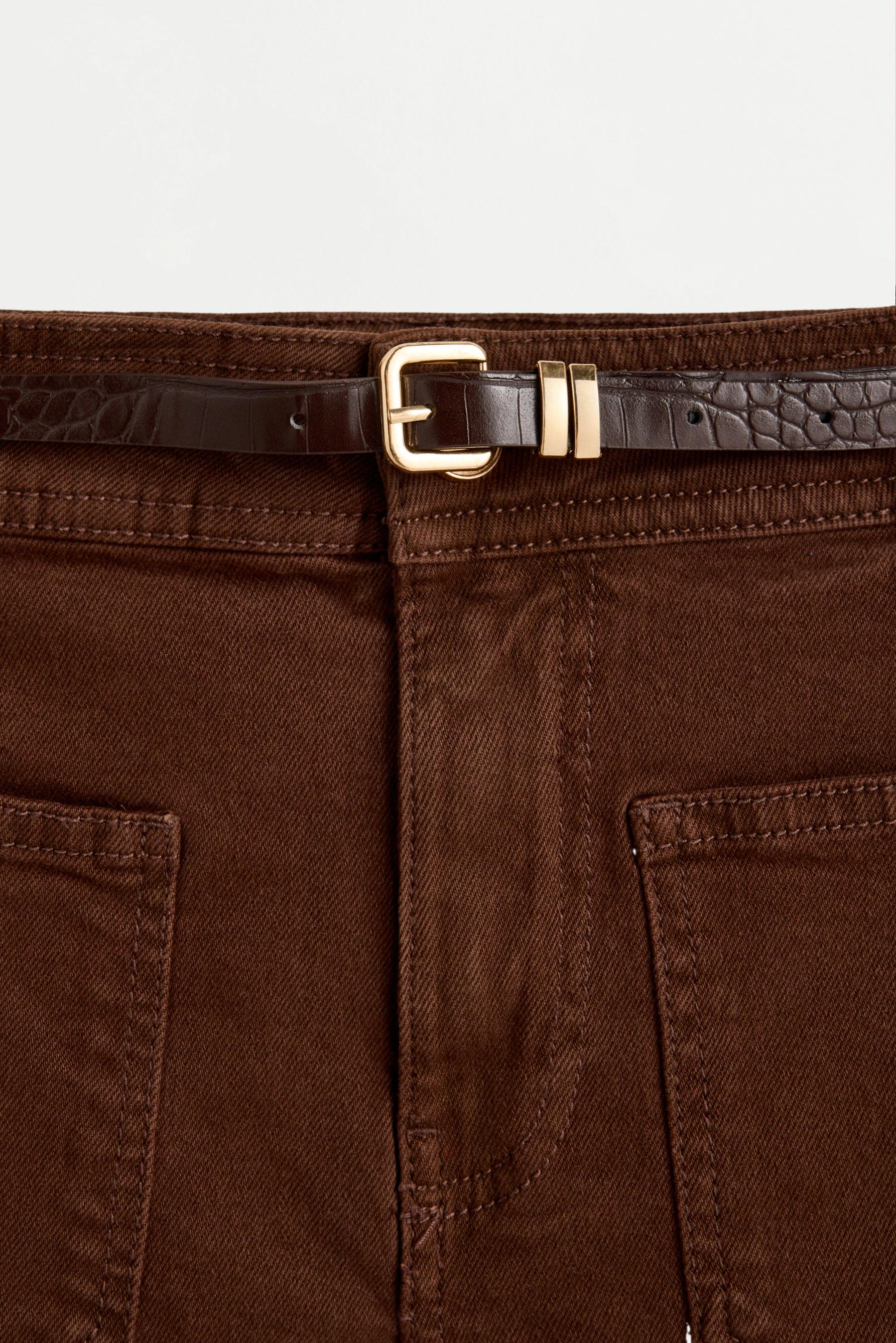 Bermuda shorts with belt — BROWN MARL