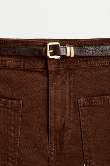 Bermuda shorts with belt — BROWN MARL 7