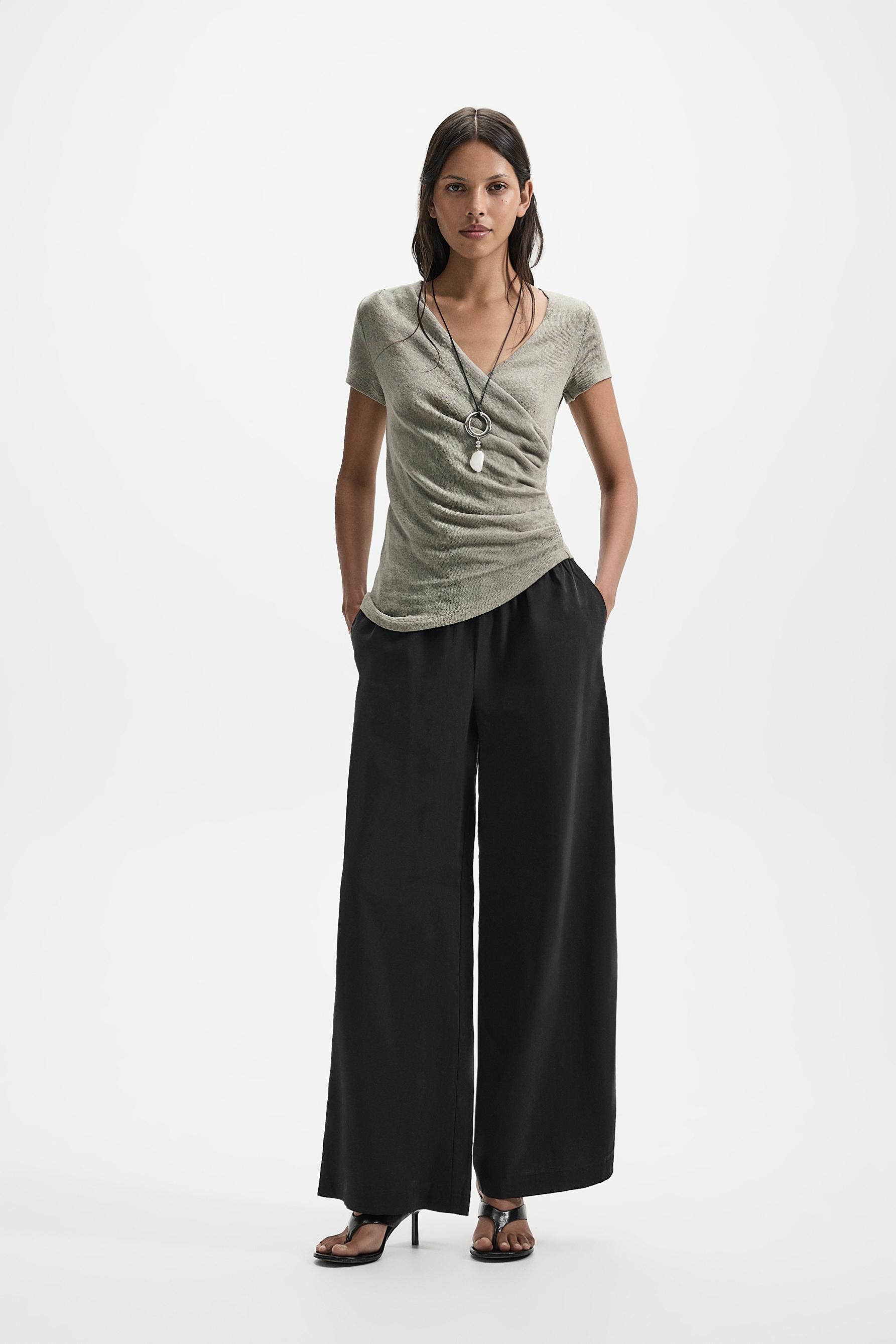 Ruched top — PALE KHAKI