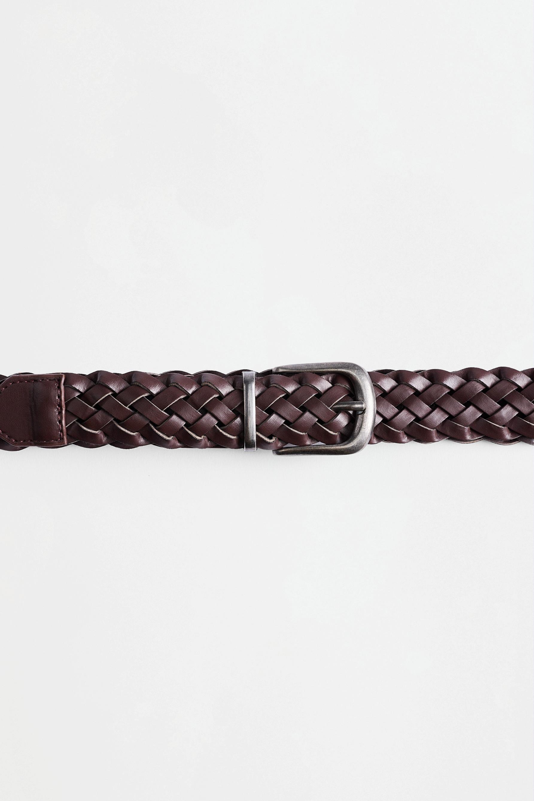 Braided belt — DARK BROWN