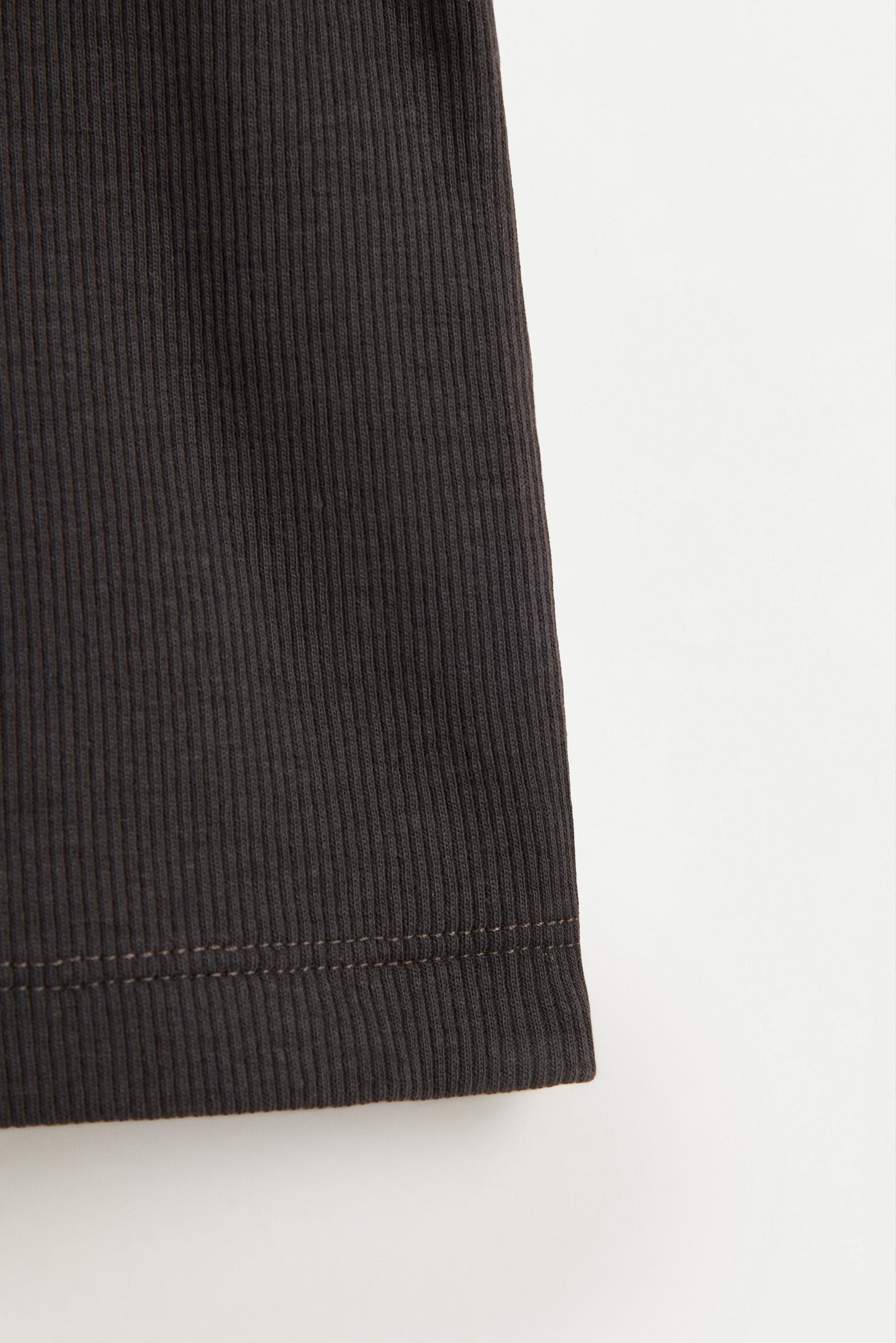 Folded boat neck tank top — ANTHRACITE GREY