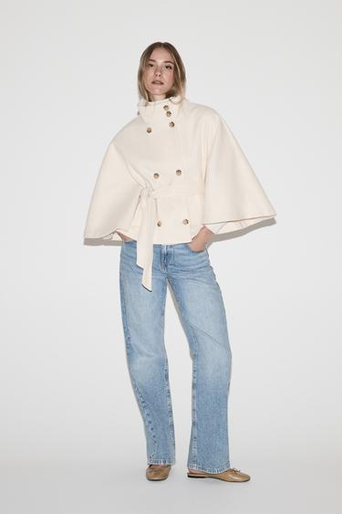 Wool-blend cape — VANILLA 2