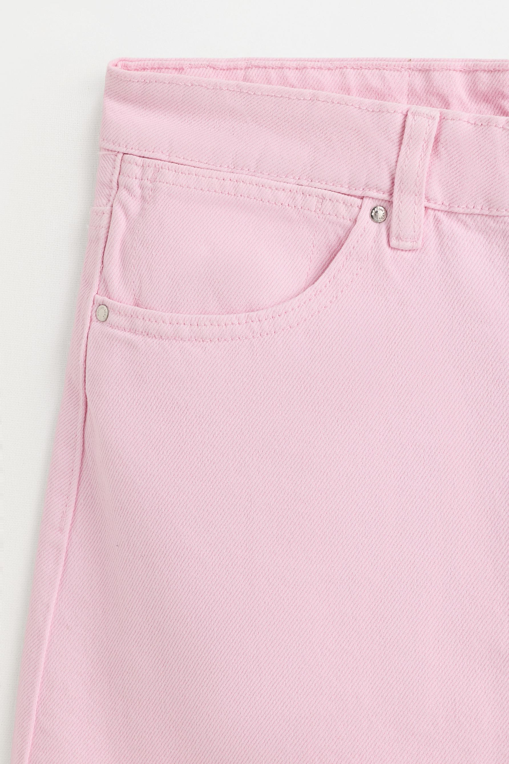 Basic mom fit denim shorts — PINK