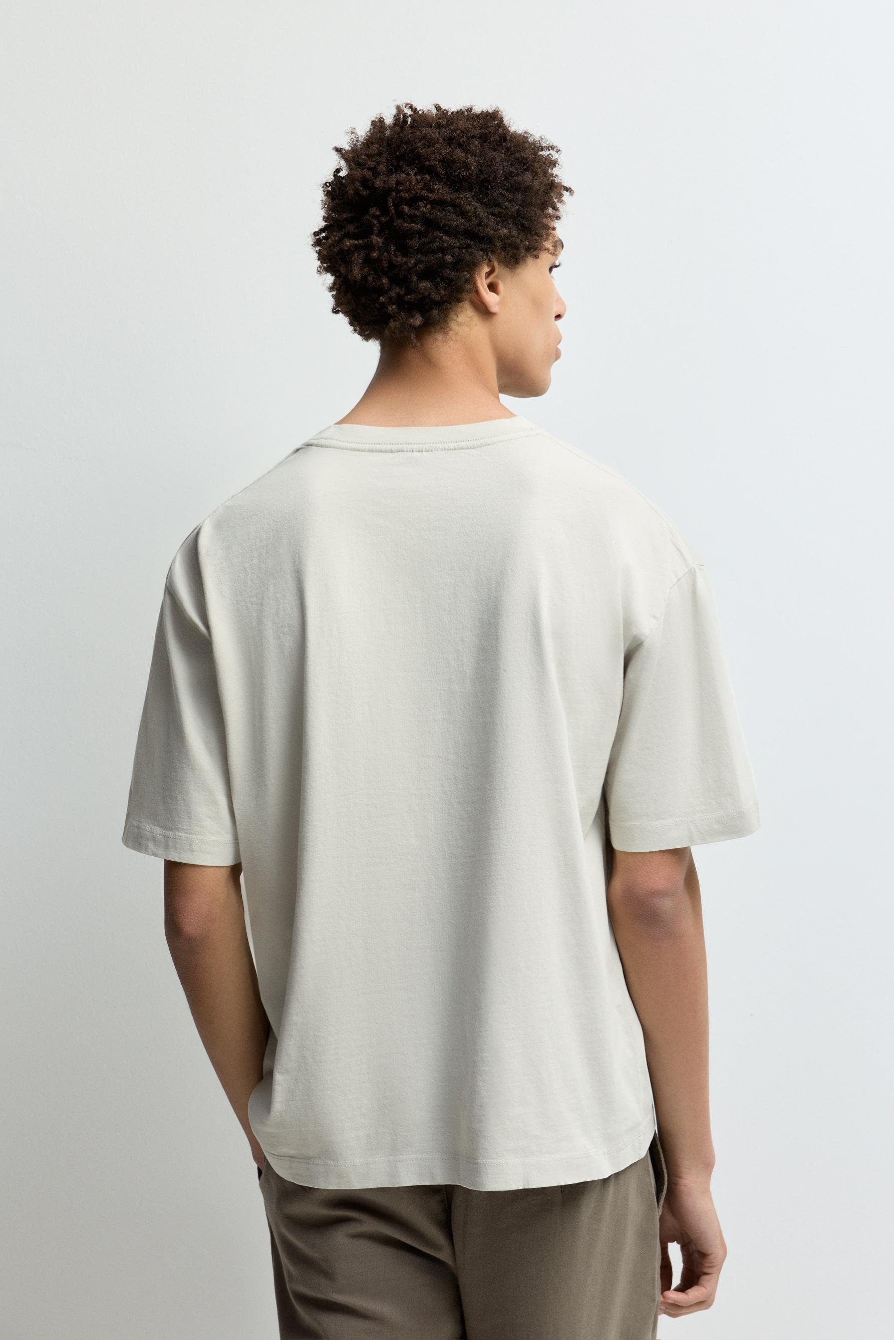 Faded-effect T-shirt — STEEL
