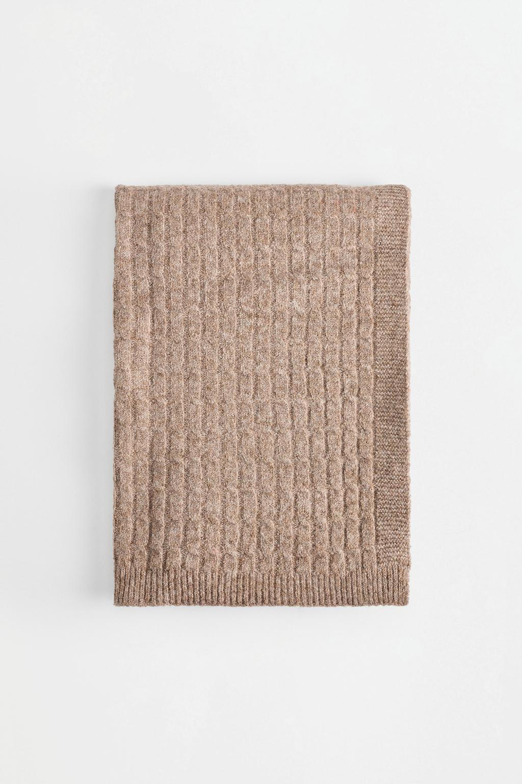 Cable knit blanket