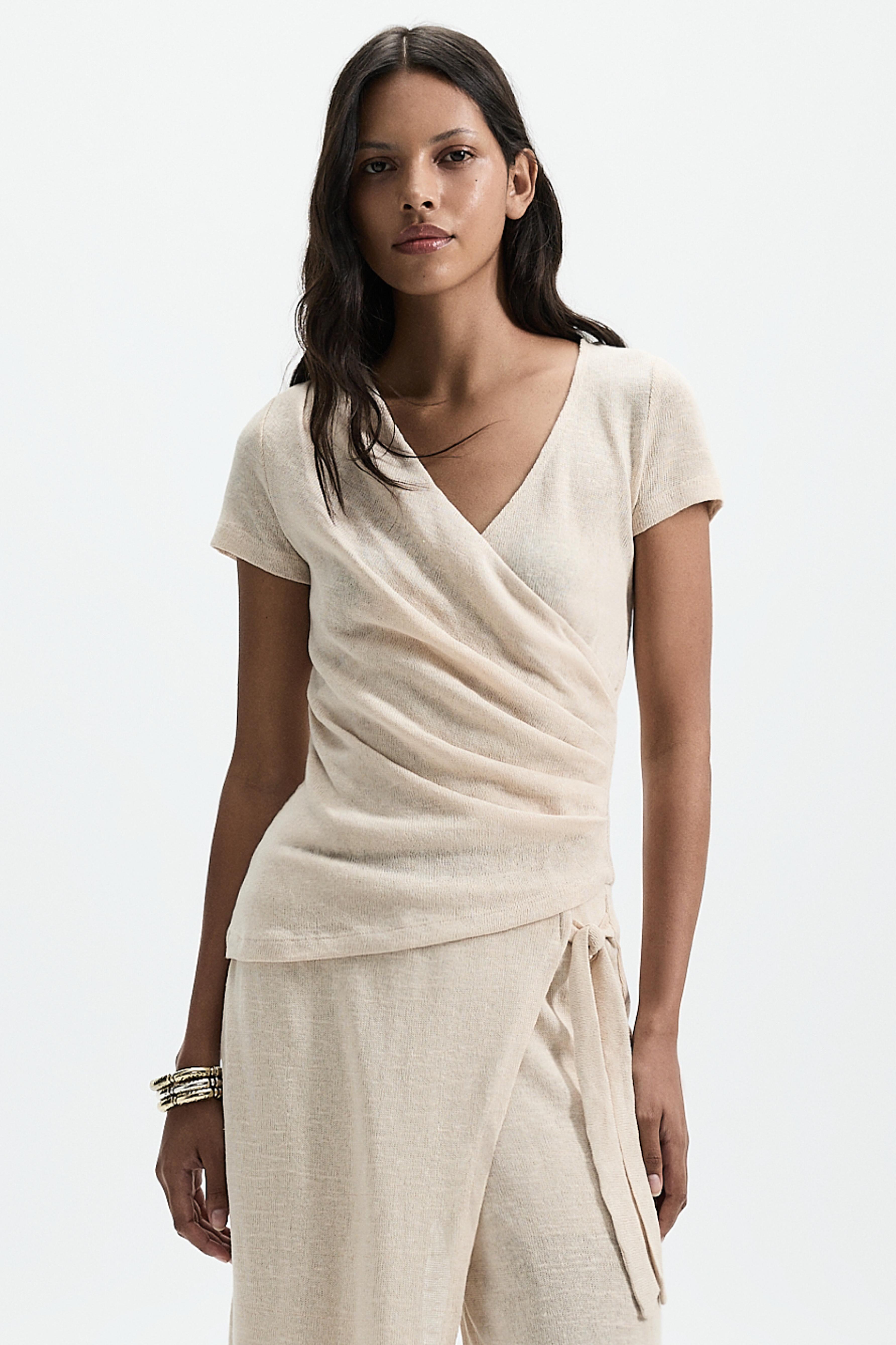 Ruched top — ECRU