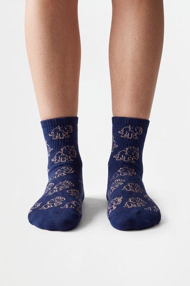 Dinosaur Ankle Socks (7-Pack) — GREY MARL 1
