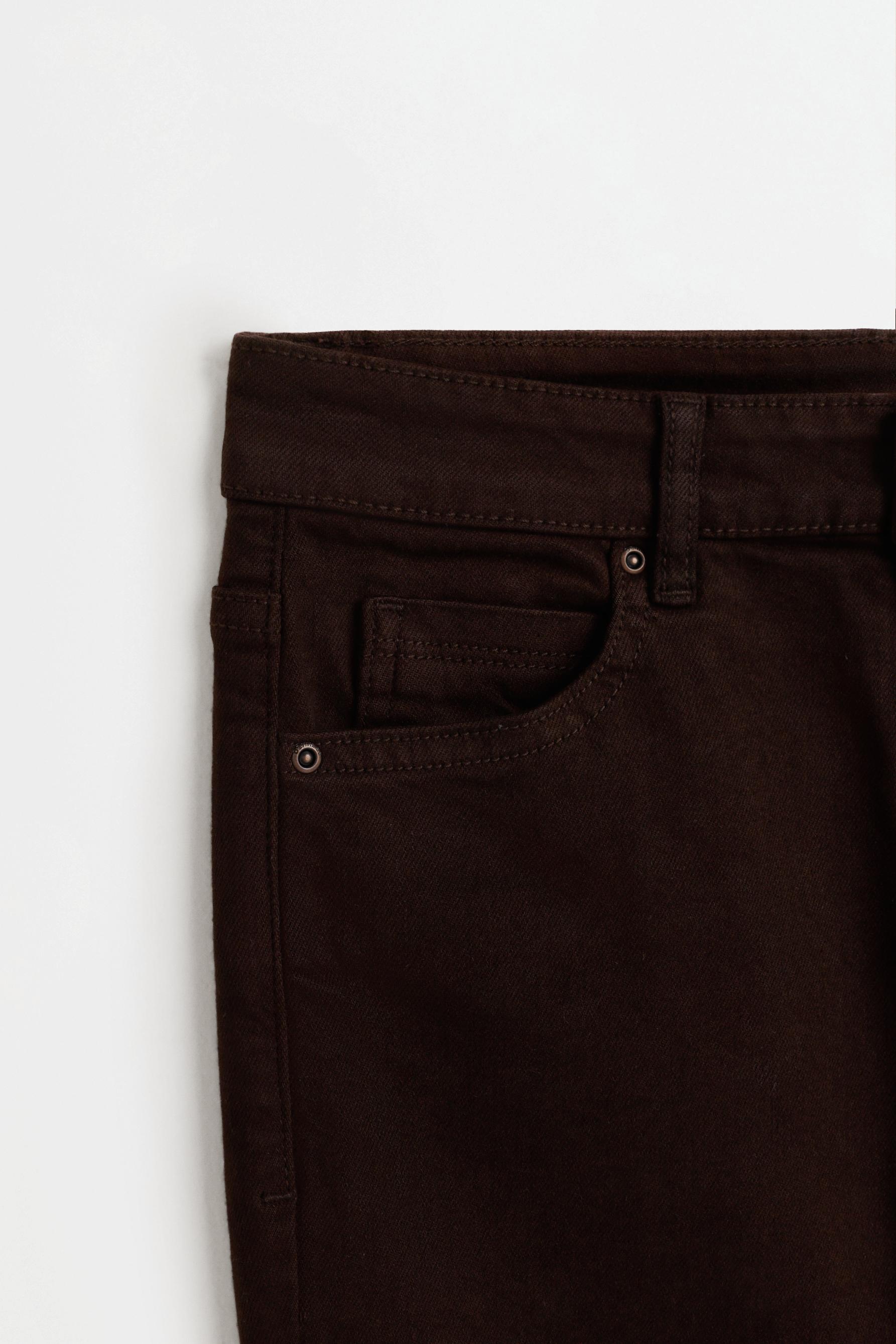 High-waist basic bell bottom jeans — BROWN