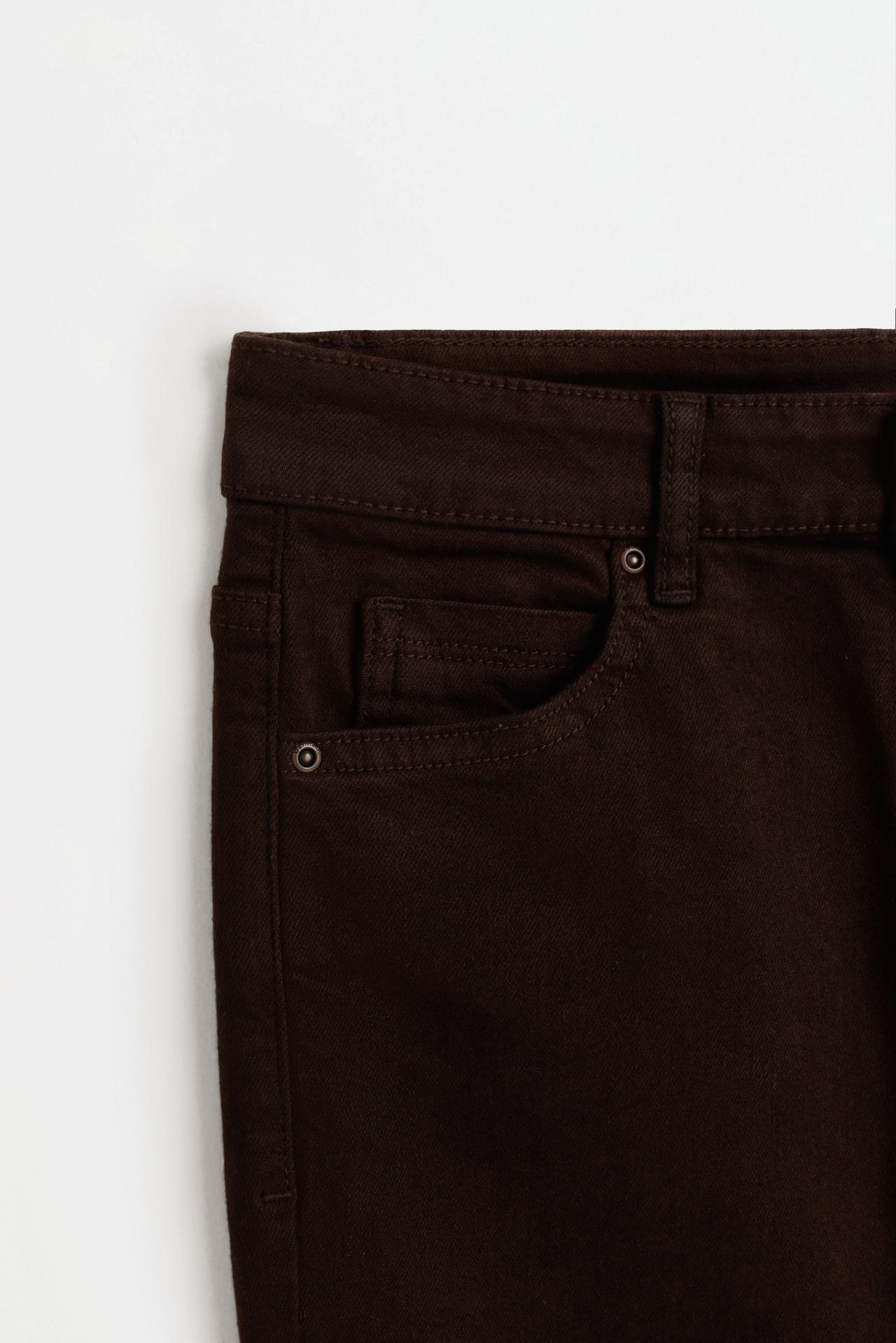 High-waist basic bell bottom jeans — BROWN