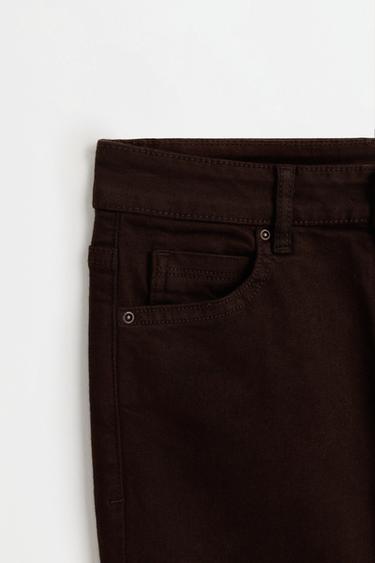 High-waist basic bell bottom jeans — BROWN 7