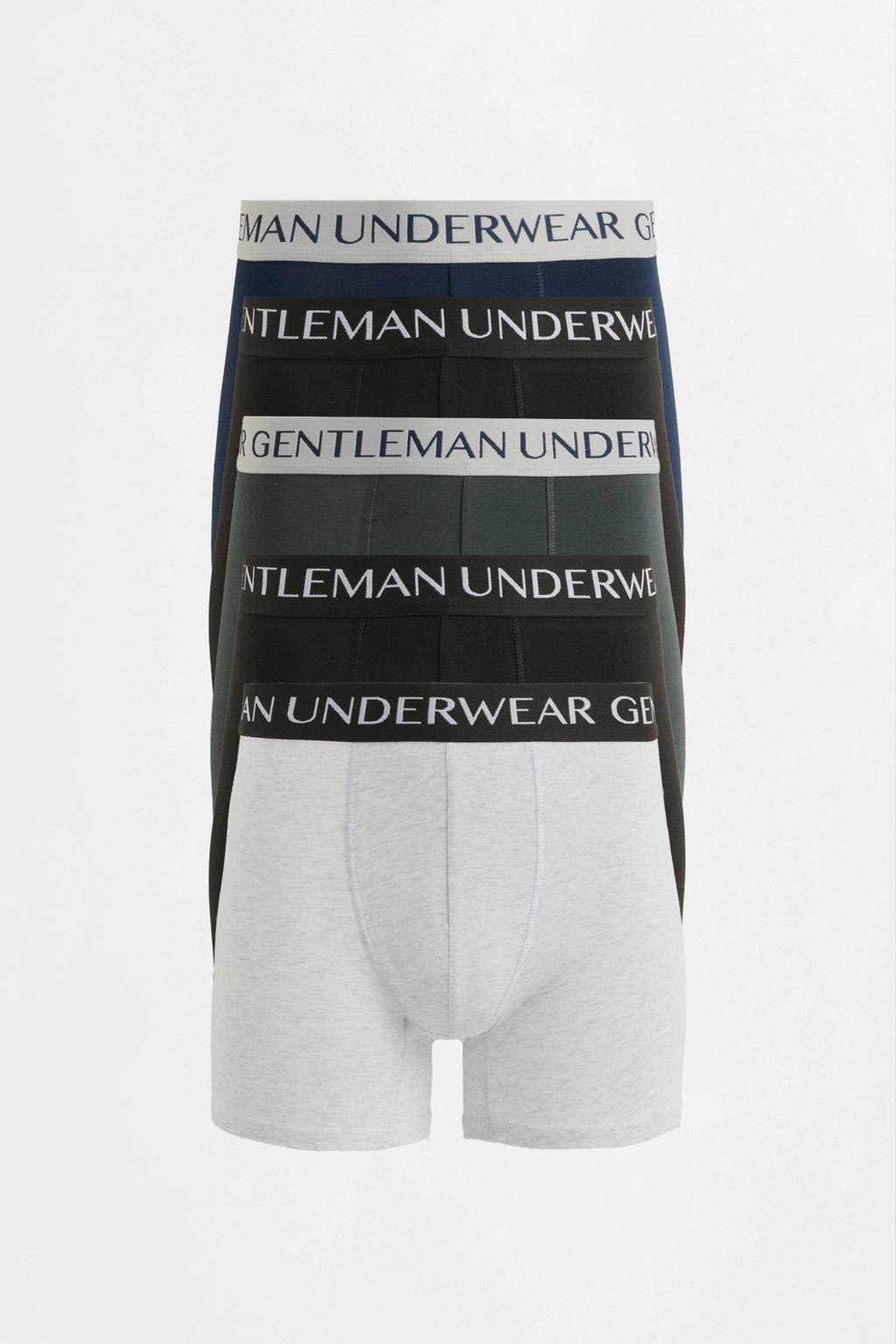 Lefties Solid Long Boxers (Pack 5)