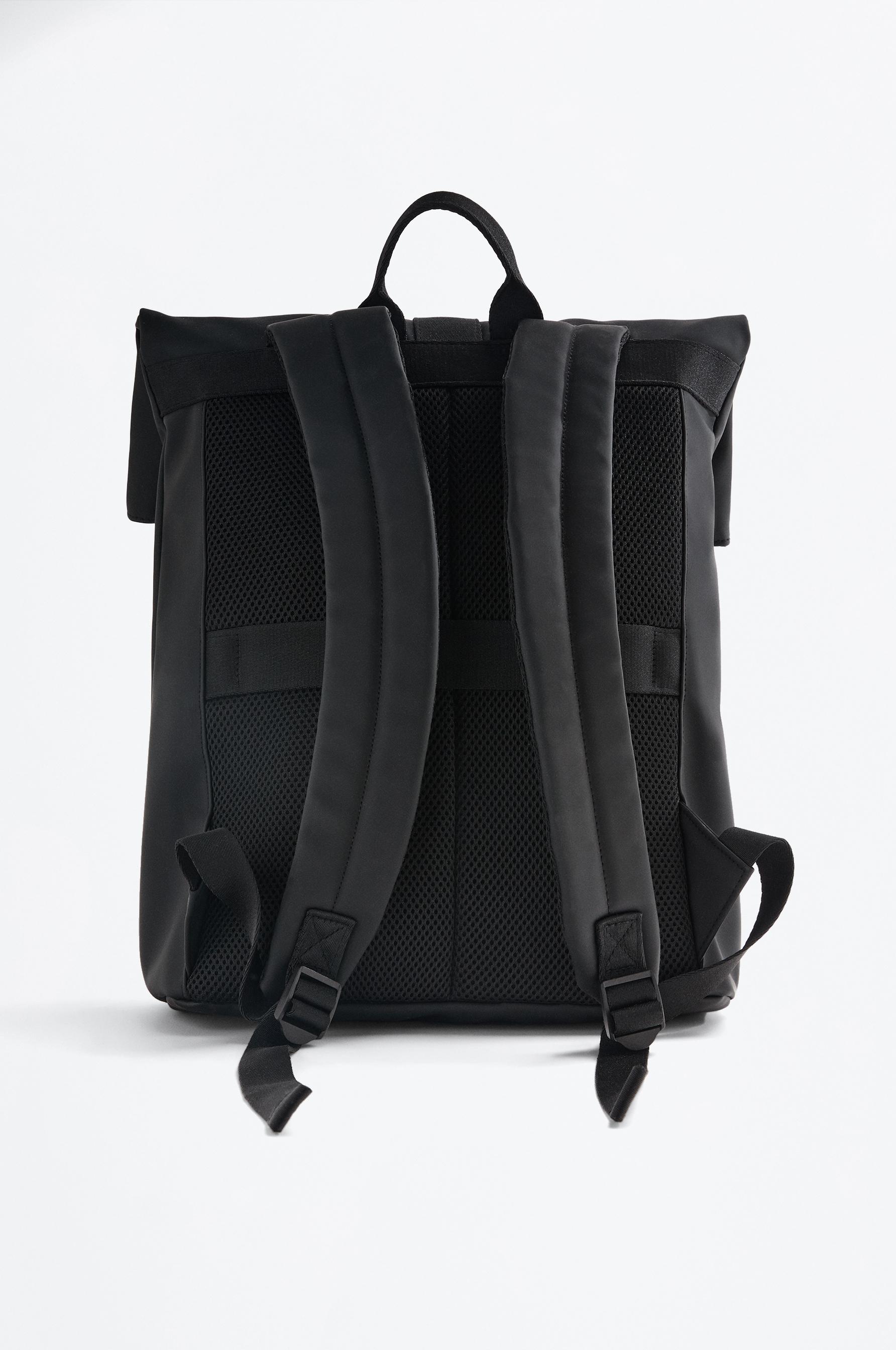 Rubberized Backpack — BLACK