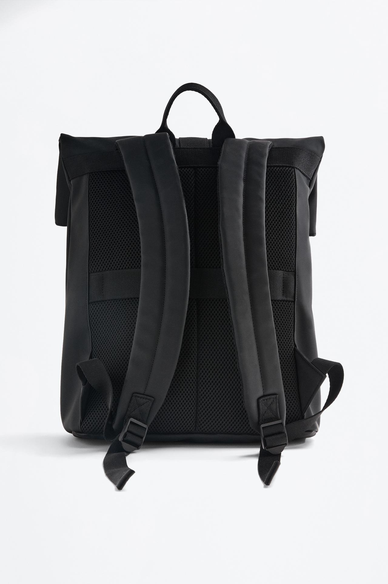 Rubberized Backpack — BLACK