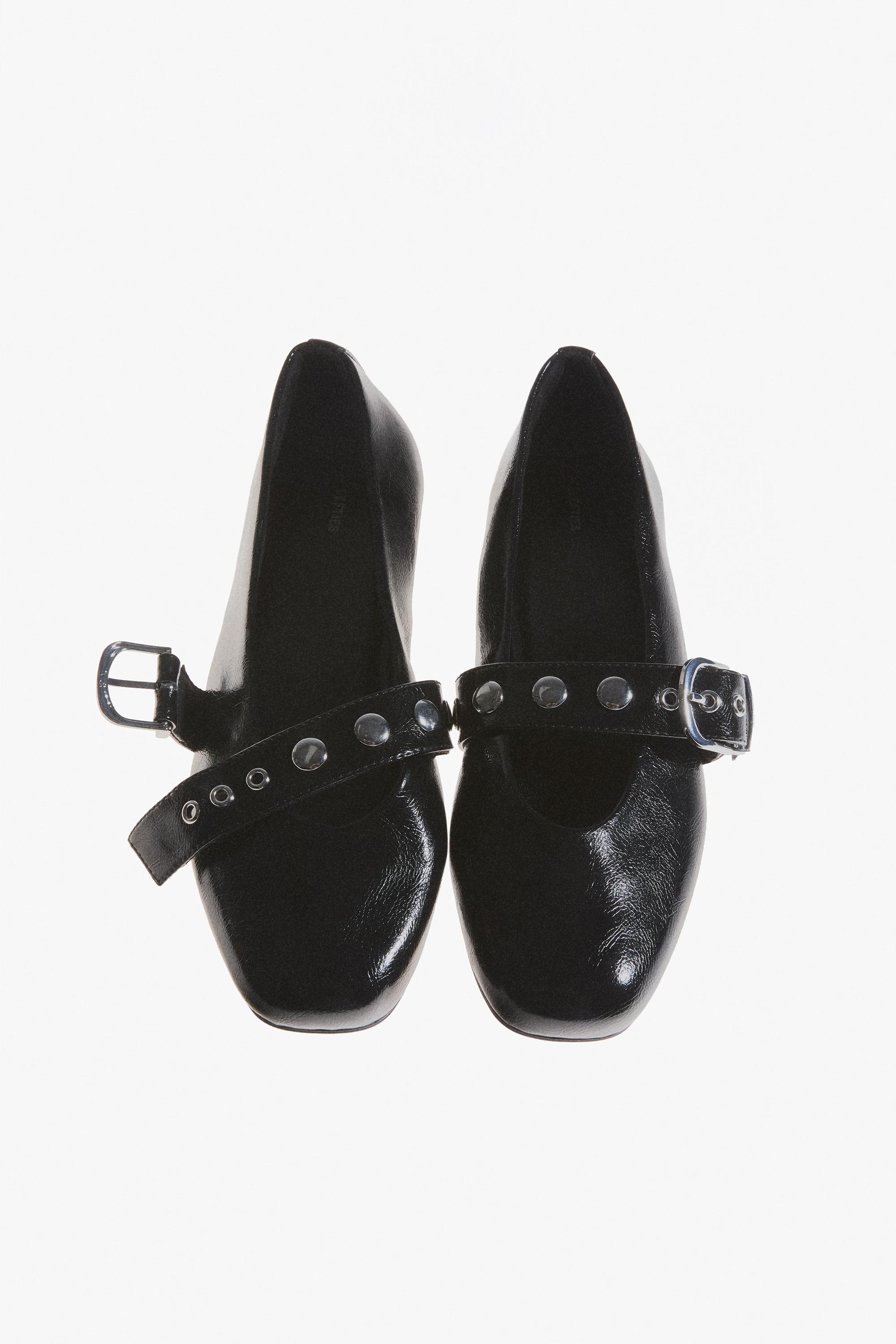 Studded ballet flats — BLACK